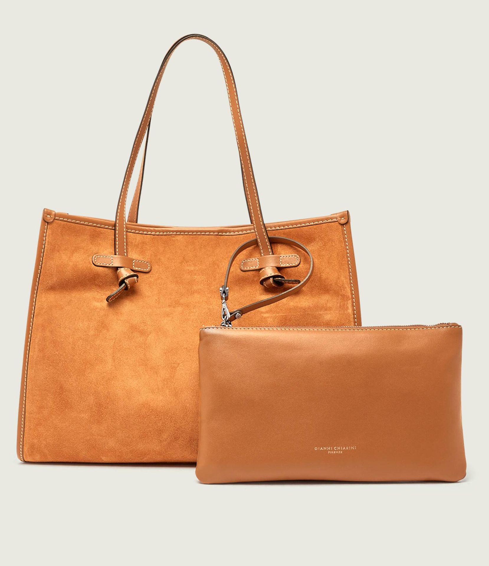 GIANNI CHIARINI Shopperka + saszetka MARCELLA zamsz