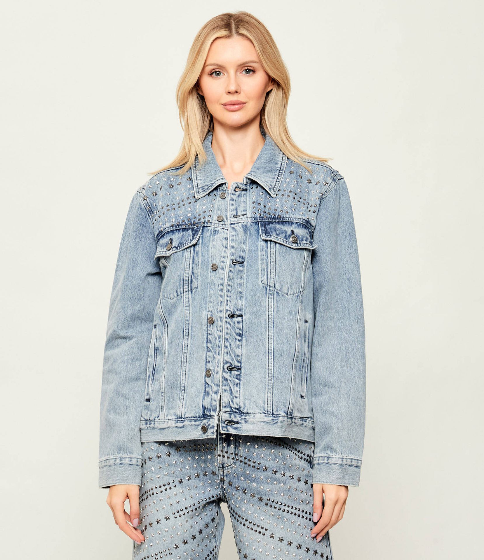 One Teaspoon Kurtka jeansowa 25TH BIRTHDAY TRUCKER Relaxed fit