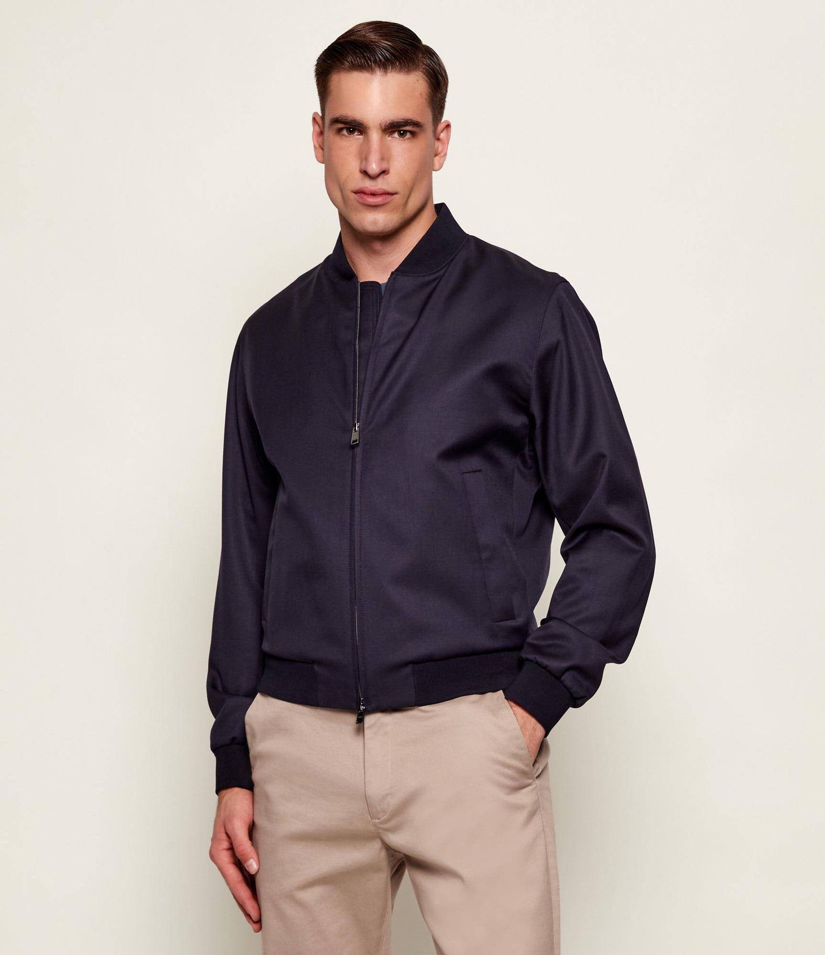 BOSS BLACK Wełniana kurtka bomber H-Hanry-BMB-B1 Slim Fit