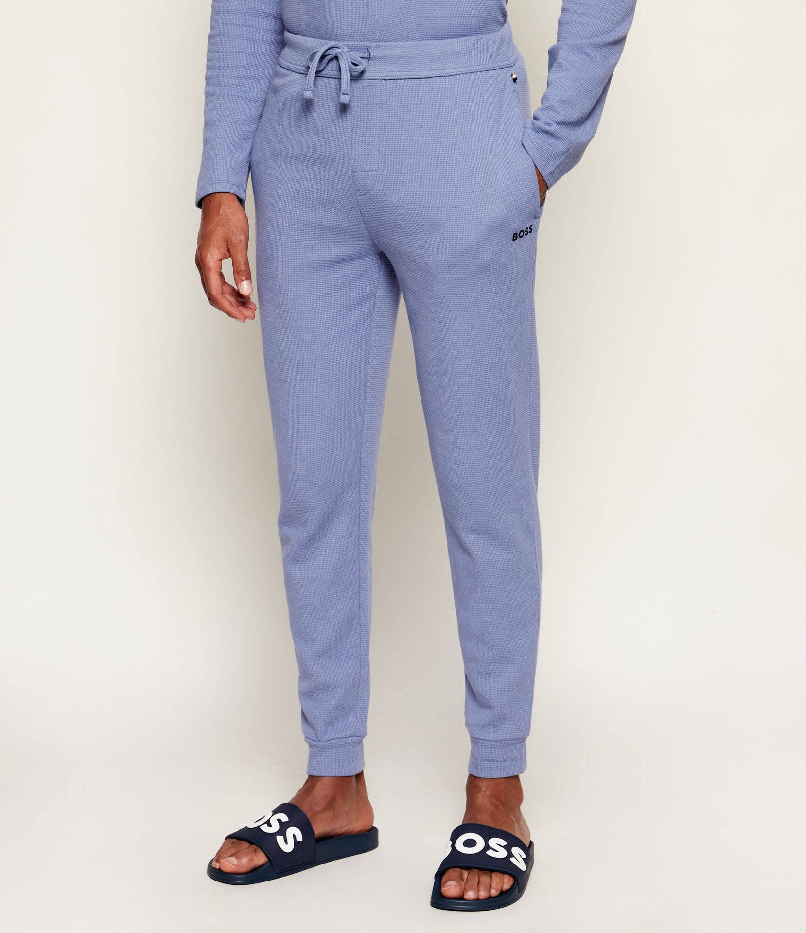 BOSS BLACK Spodnie od piżamy Waffle Regular Fit