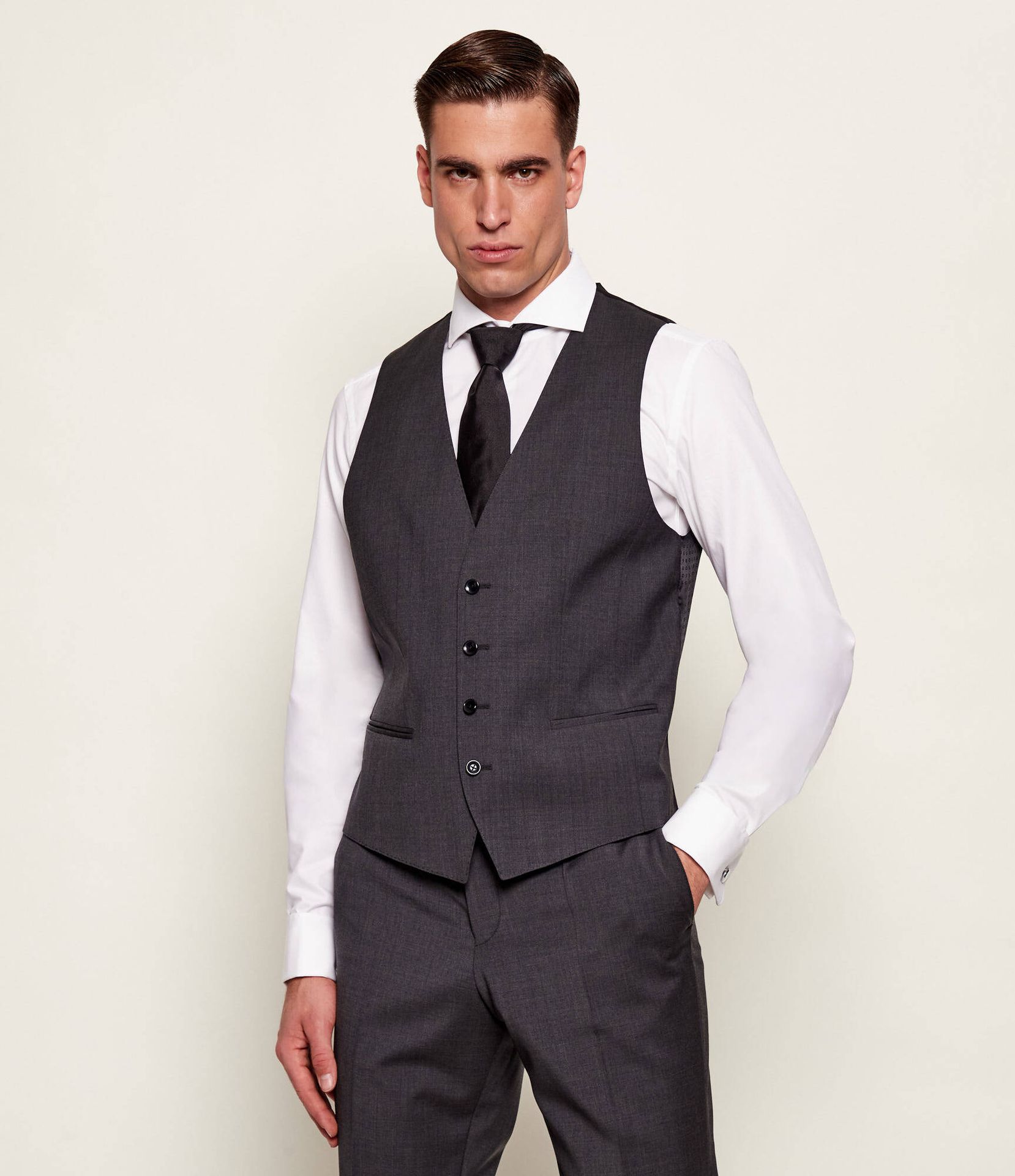 BOSS BLACK Wełniana kamizelka H-HUGE Slim Fit