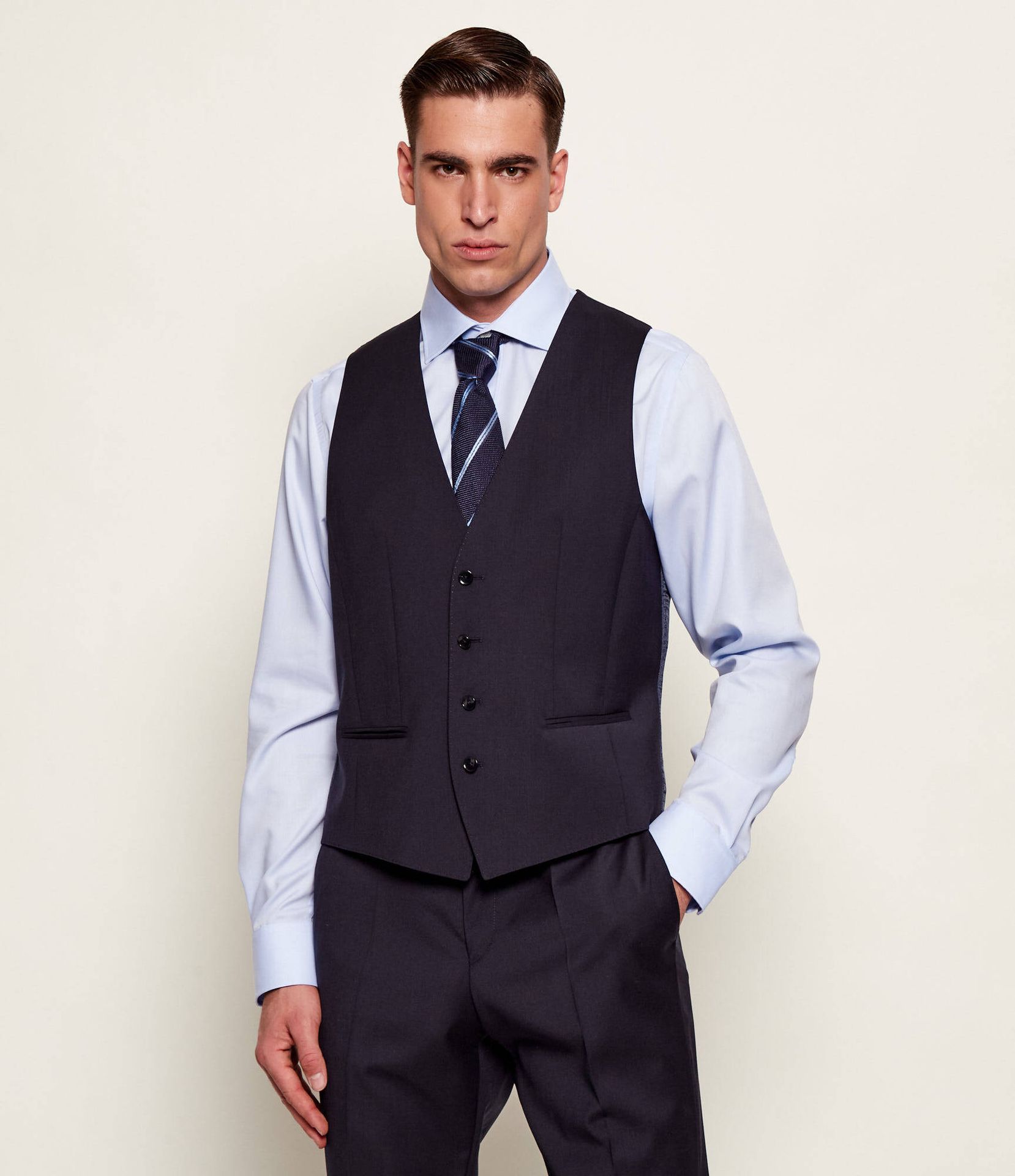 BOSS BLACK Wełniana kamizelka H-HUGE Slim Fit