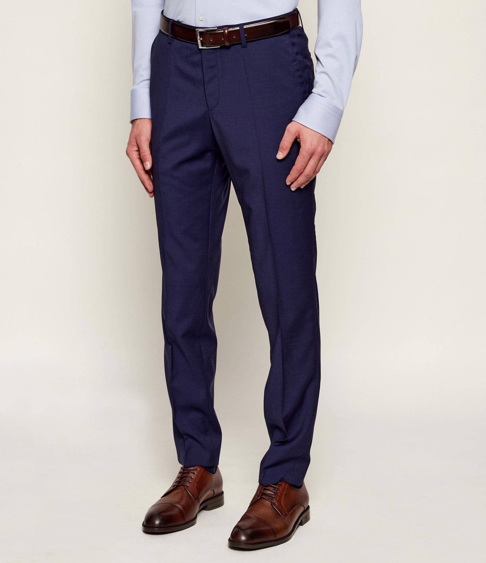 BOSS BLACK Wełniane spodnie H-Genius-MM-251 Slim Fit
