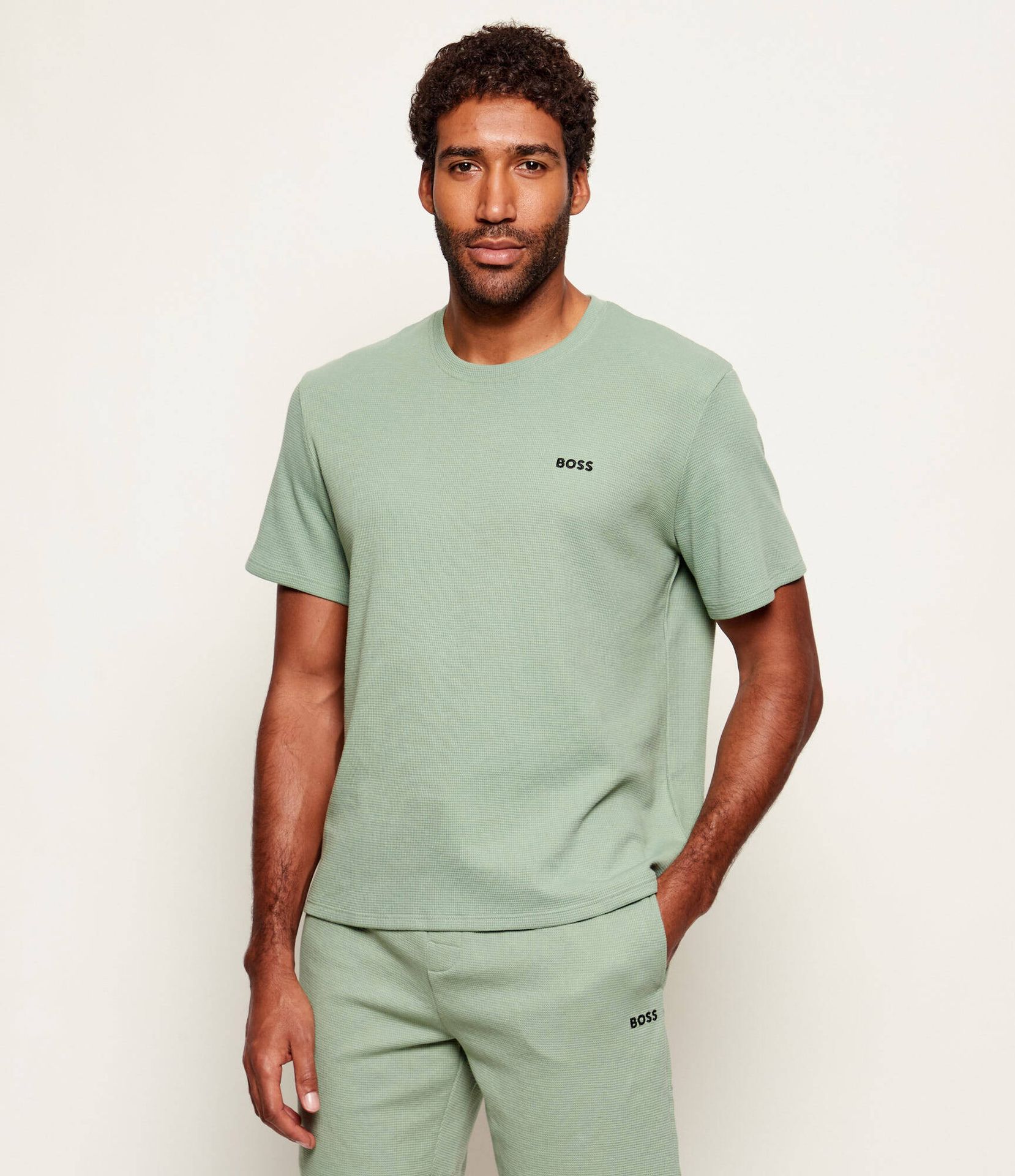 BOSS BLACK Góra od piżamy Waffle Regular Fit