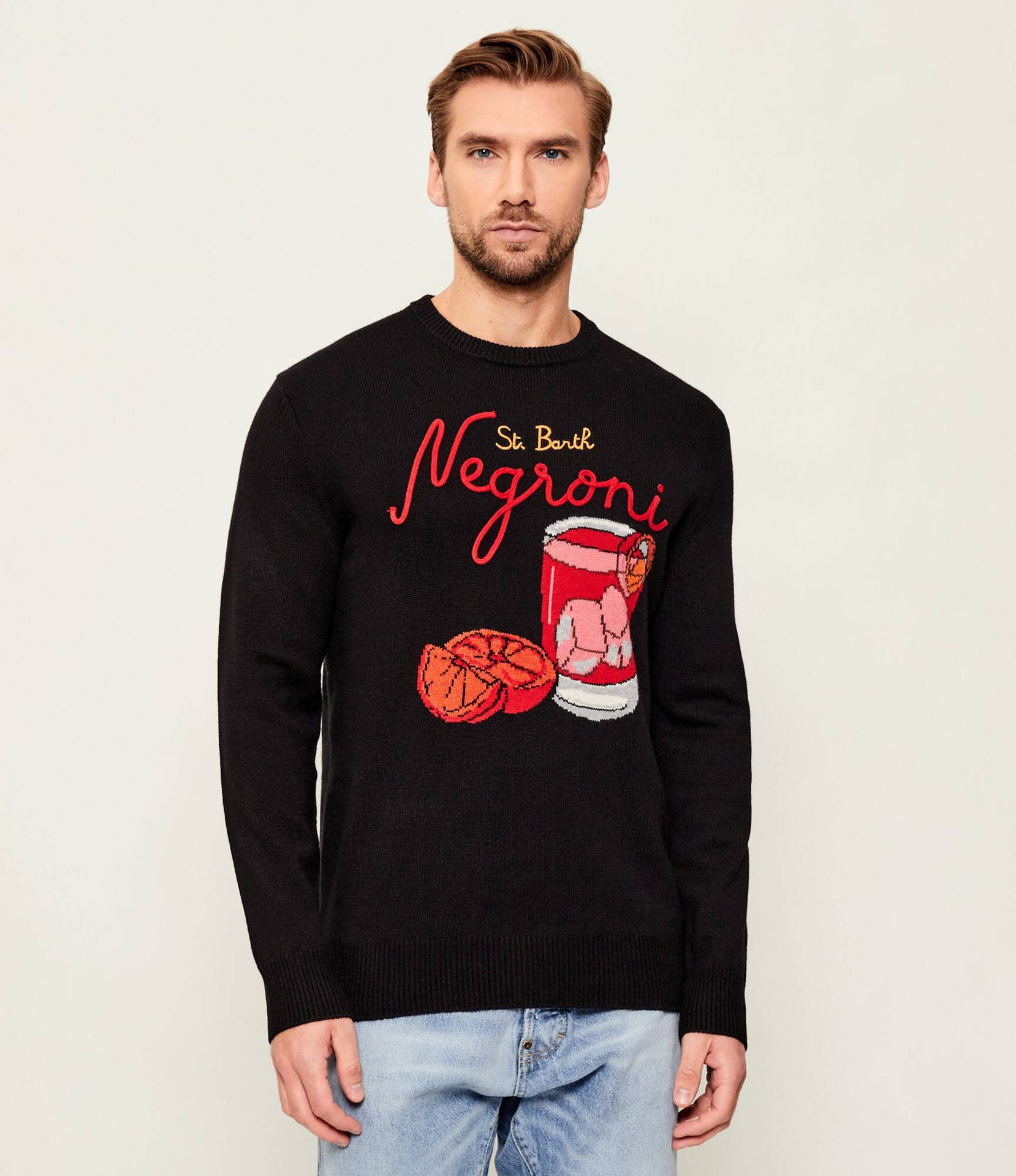 ST.Barth Sweter Heron NEGRONI Regular Fit z dodatkiem wełny i kaszmiru