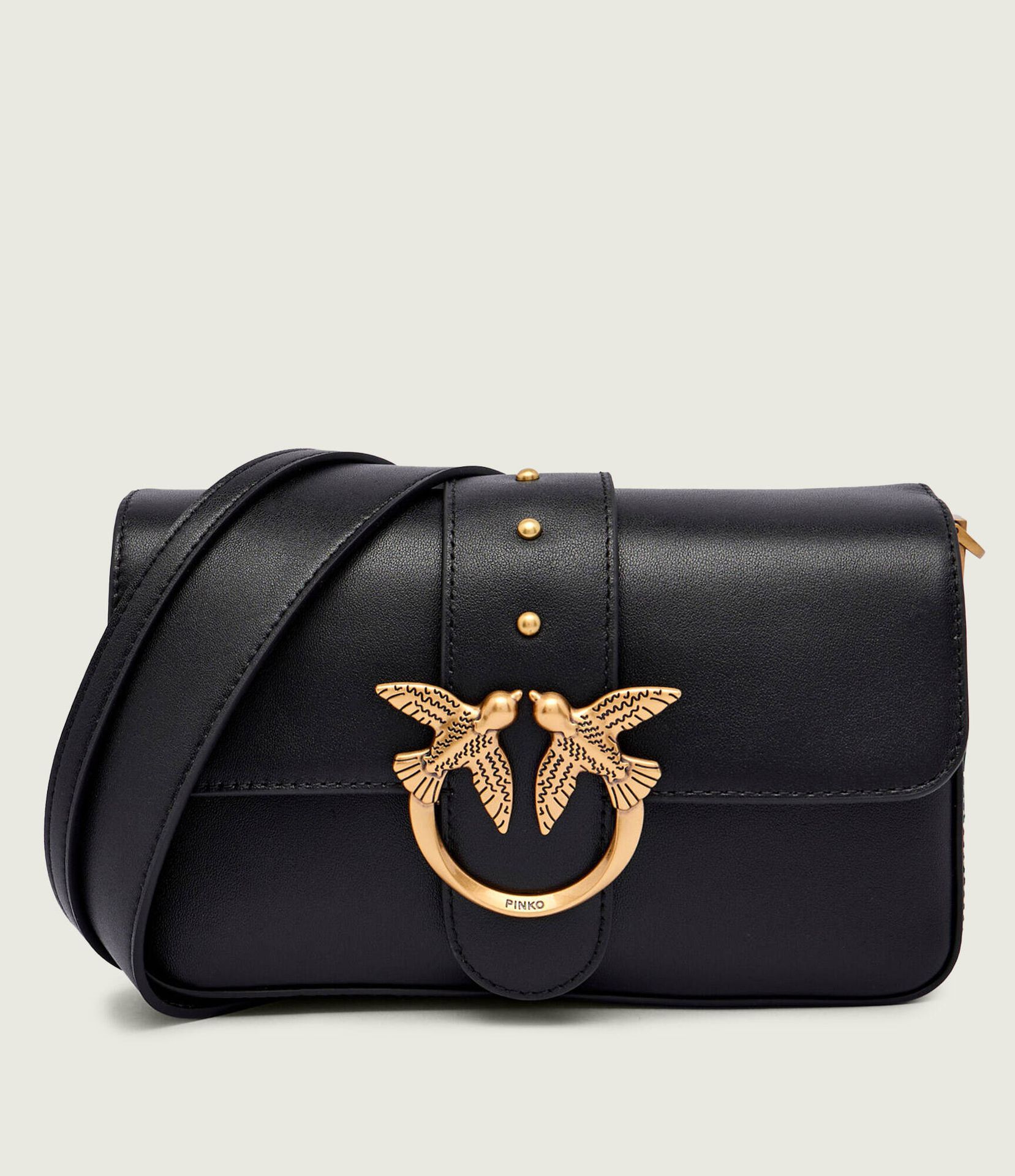 Pinko Skórzana torebka na ramię LOVE ONE MINI SLOUCHY