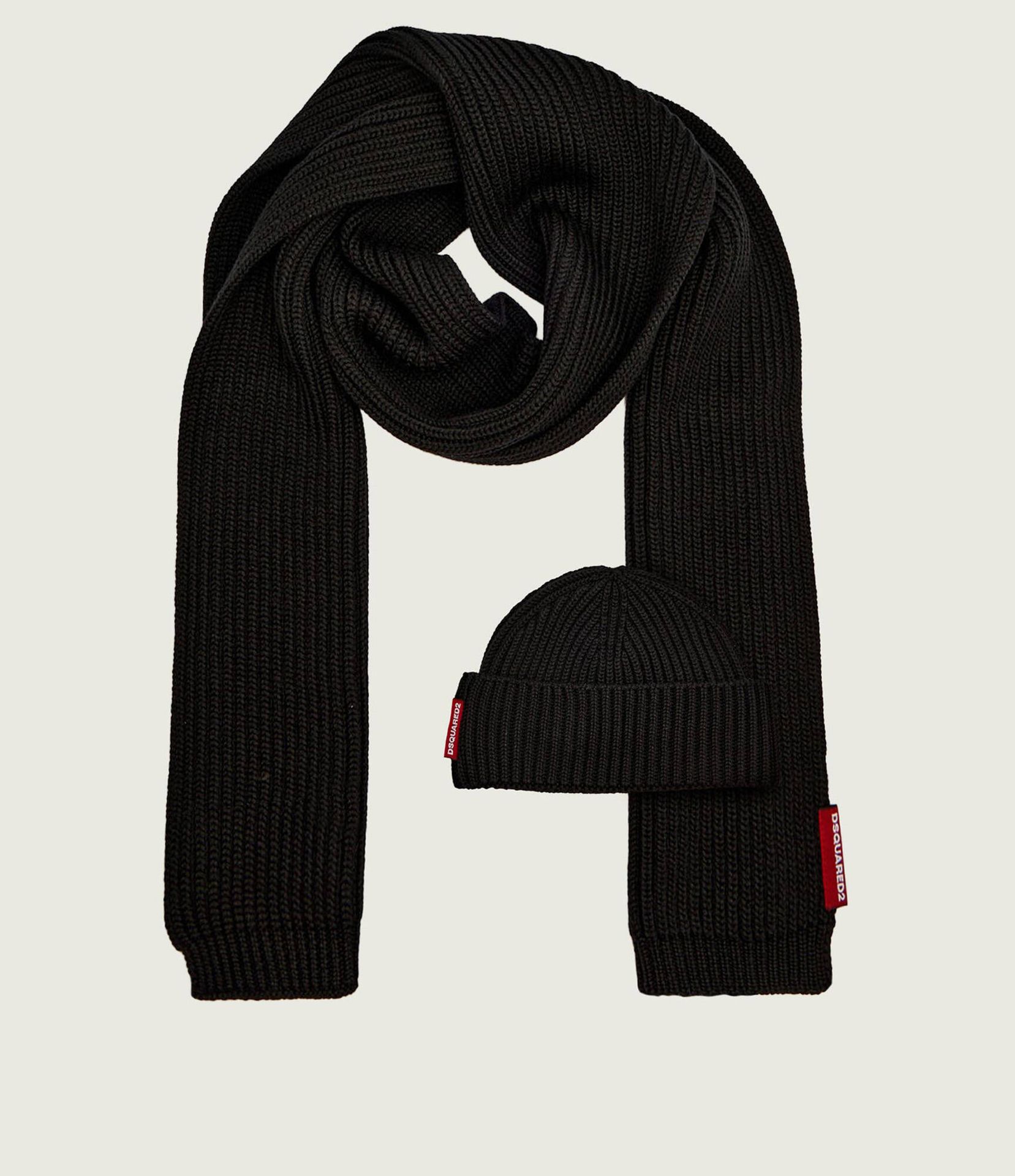 Dsquared2 Wełniany szal + czapka