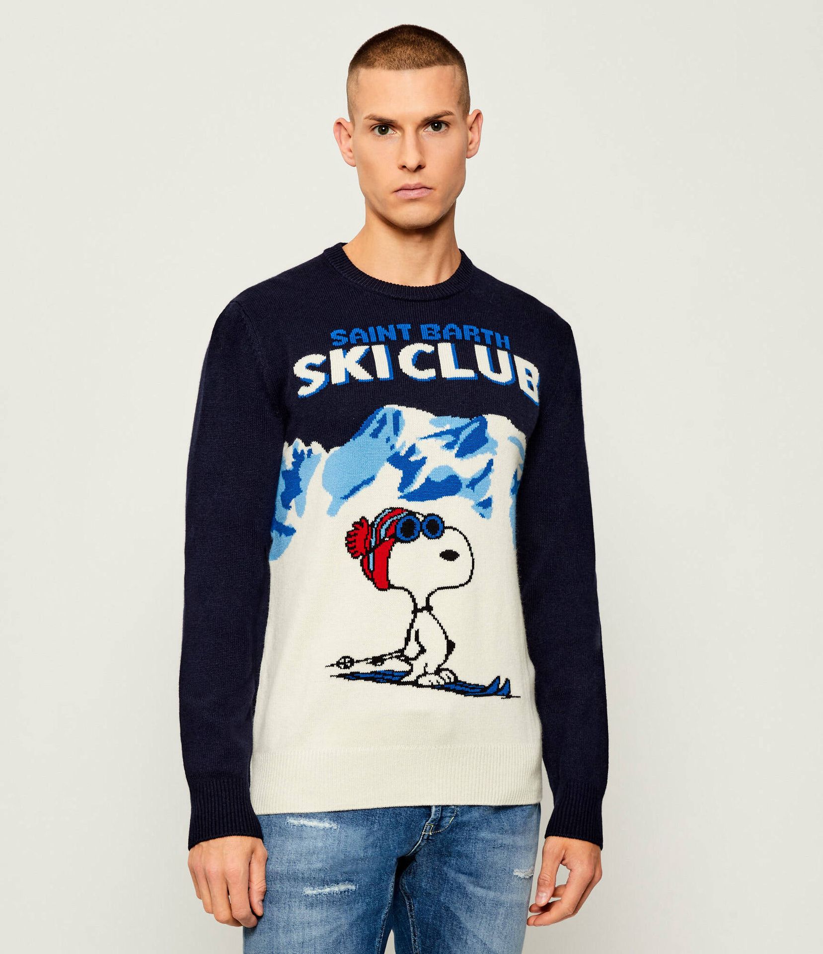 ST.Barth Sweter HERON C SAINT BARTH X PEANUTS Regular Fit z dodatkiem wełny i kaszmiru