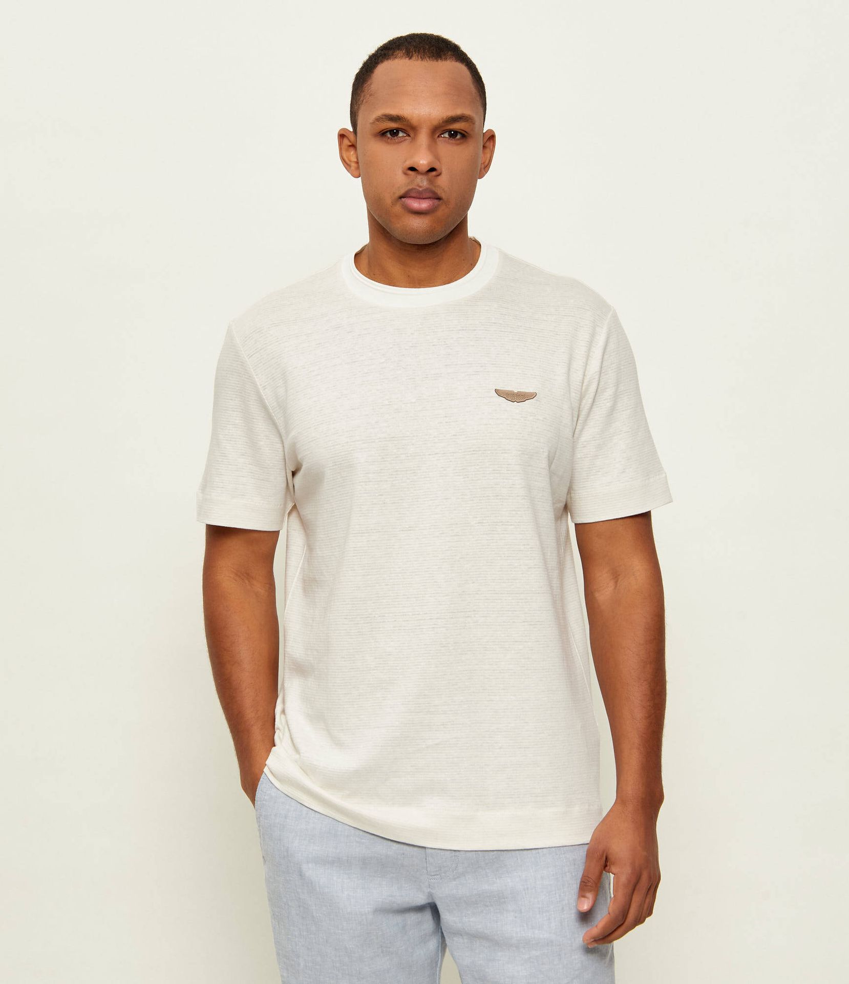 BOSS BLACK T-shirt C-Taut 248 BOSS X ASTON MARTIN Regular Fit z dodatkiem lnu