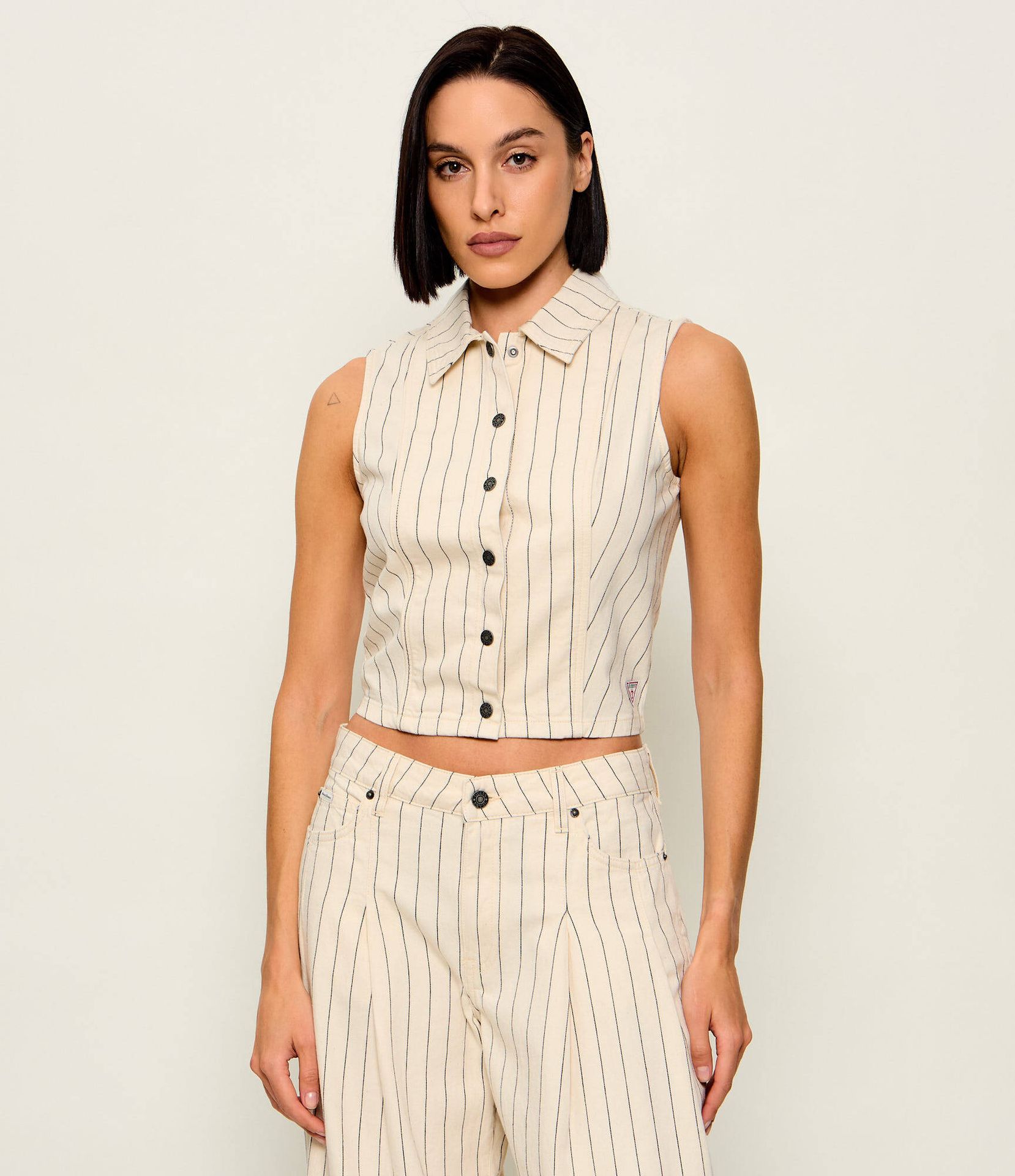 Guess Jeans Jeansowa kamizelka Cropped Fit