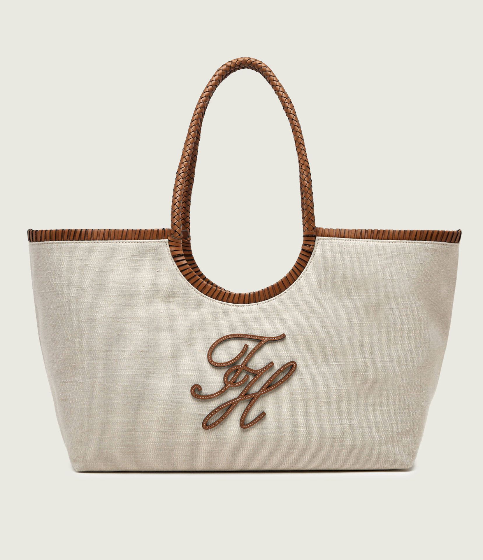 Tommy Hilfiger Lniana shopperka ELEV SUMM MAXI