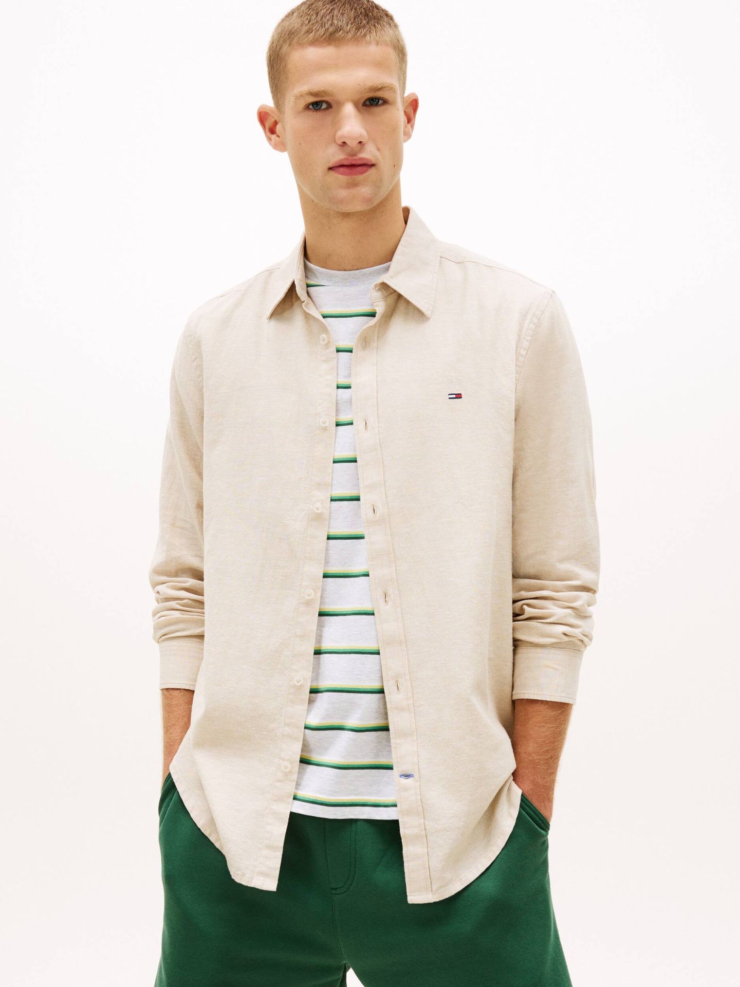 Tommy Jeans Lniana koszula Regular Fit