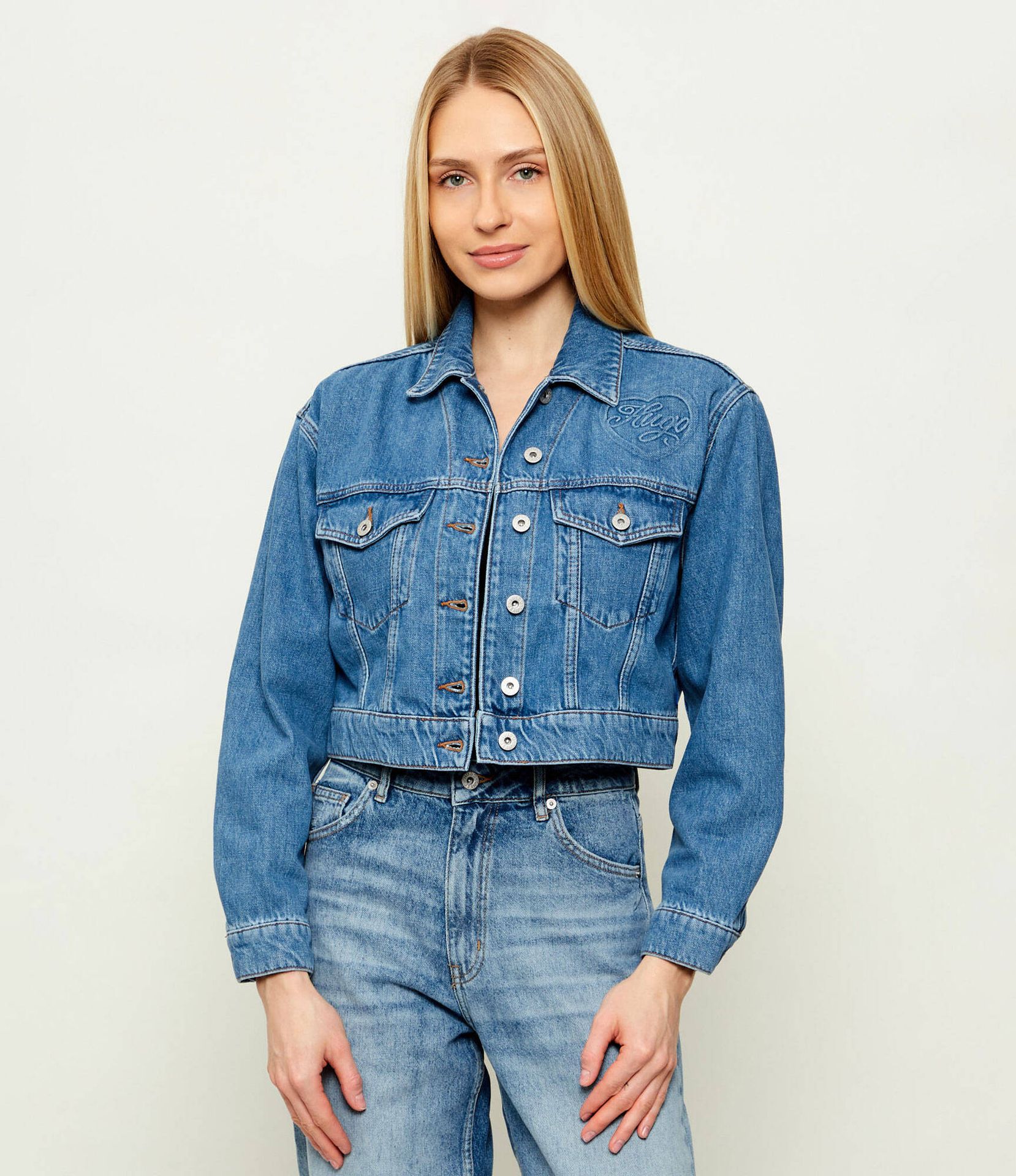 Hugo Blue Jeansowa kurtka Galatea_B Cropped Fit