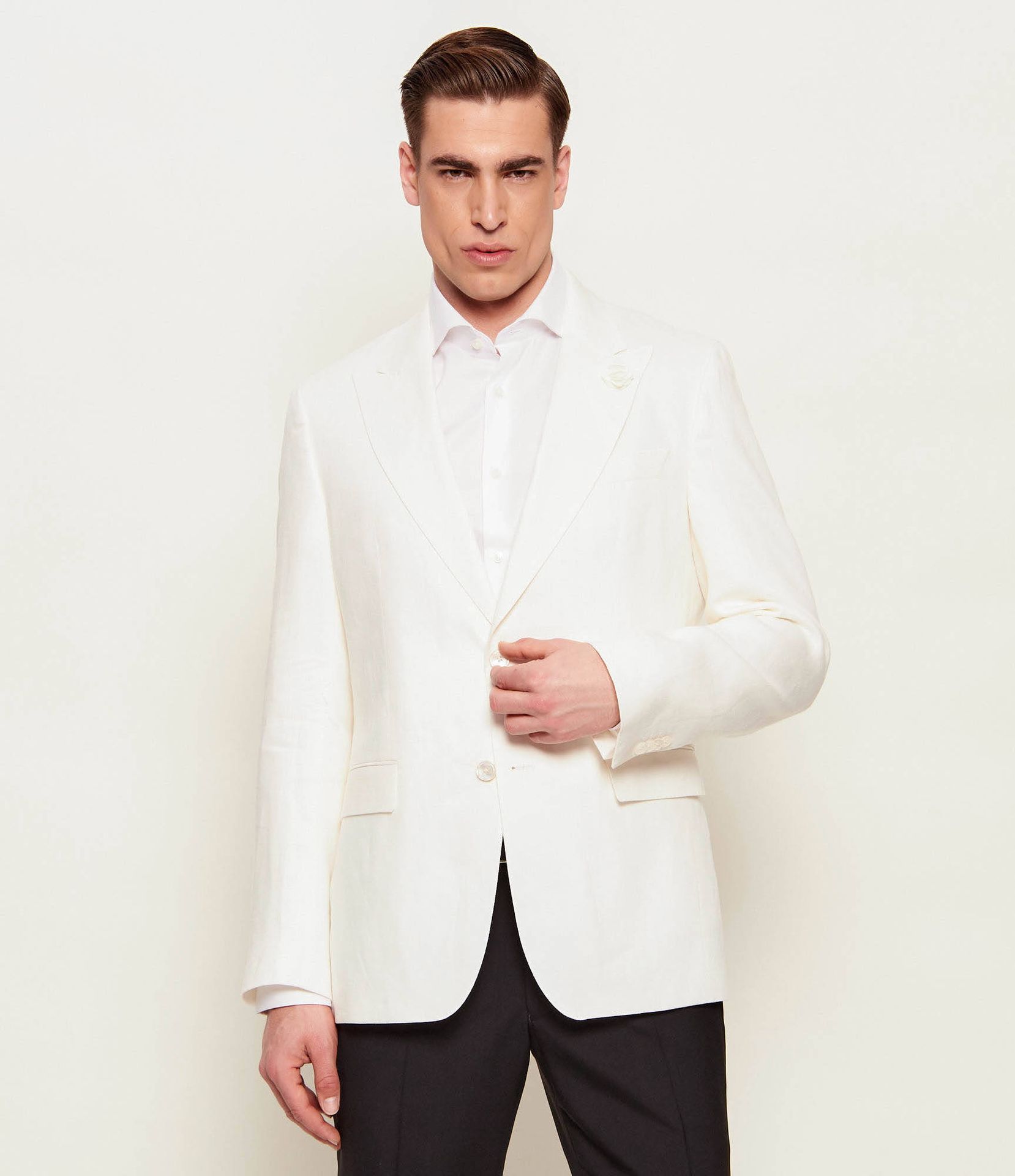BOSS BLACK Lniana marynarka H-Hutson-Peak-262 Slim Fit
