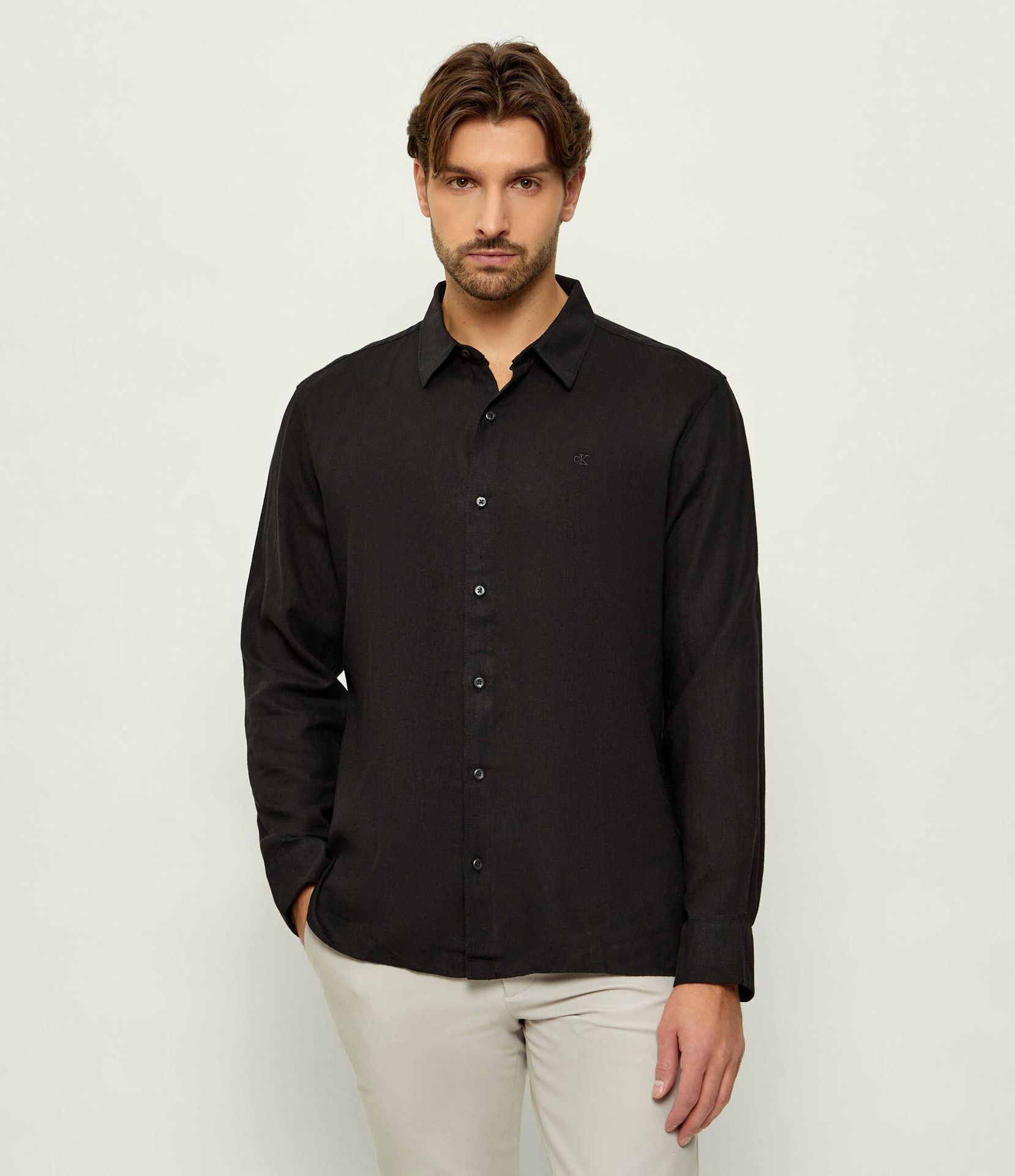 Calvin Klein Lniana koszula Classic fit