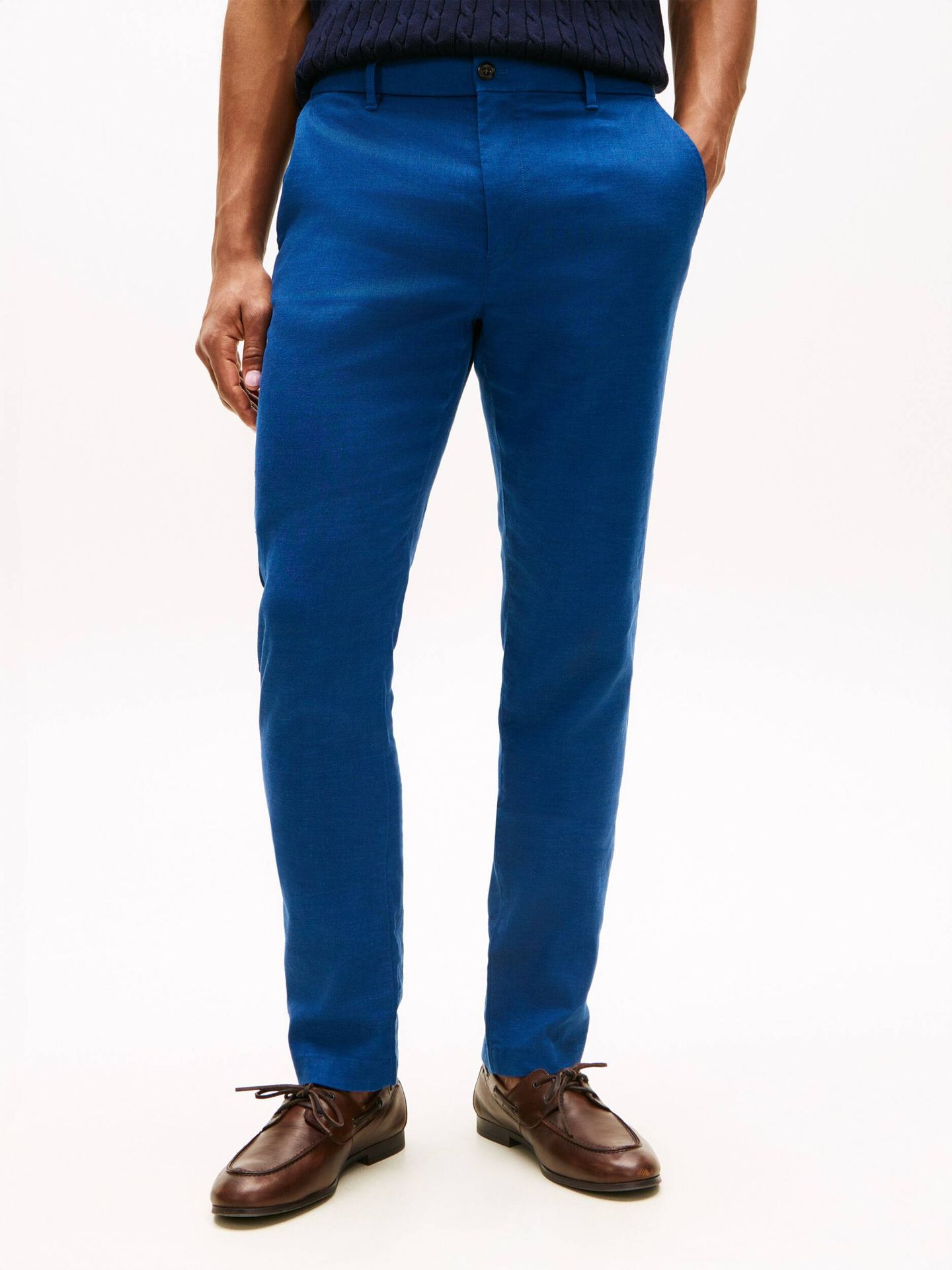 Tommy Hilfiger Lniane spodnie chino DENTON Straight fit
