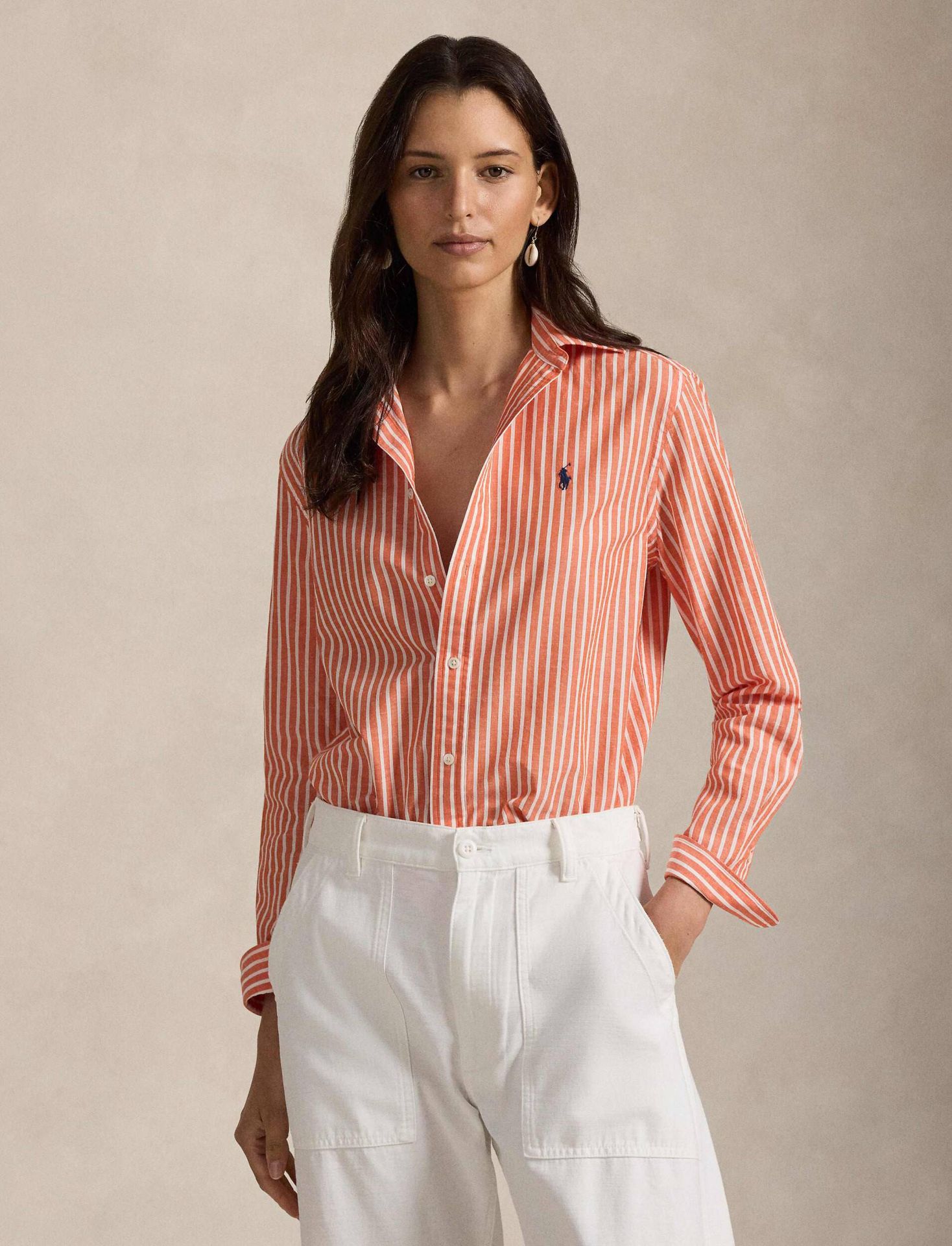 POLO RALPH LAUREN Koszula Classic fit z dodatkiem lnu