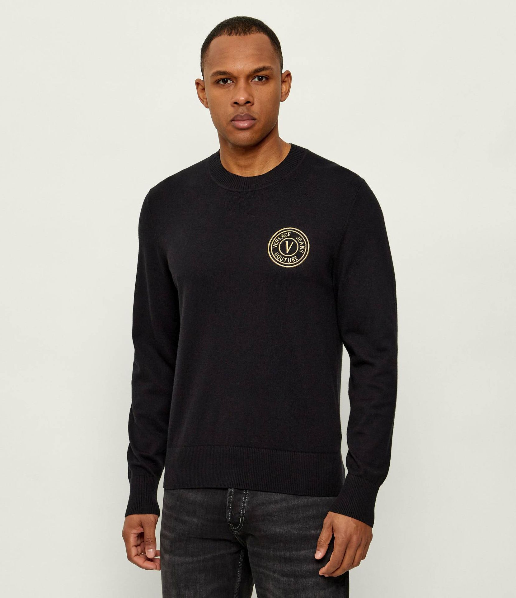 Versace Jeans Couture Sweter Slim Fit z dodatkiem kaszmiru