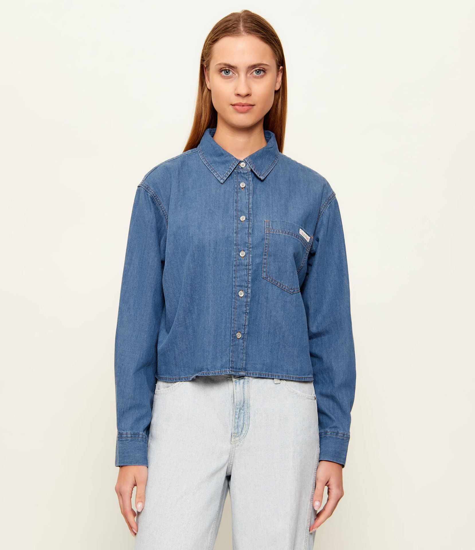 Calvin Klein Jeans Jeansowa koszula NEW DAD Cropped Fit