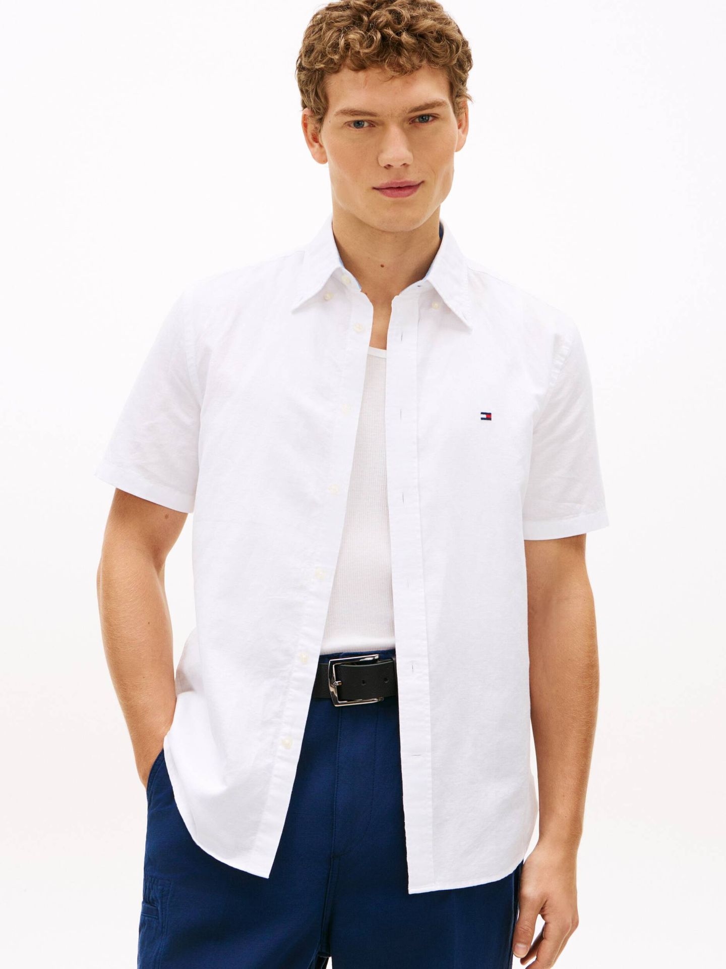 Tommy Hilfiger Koszula Regular Fit z dodatkiem lnu