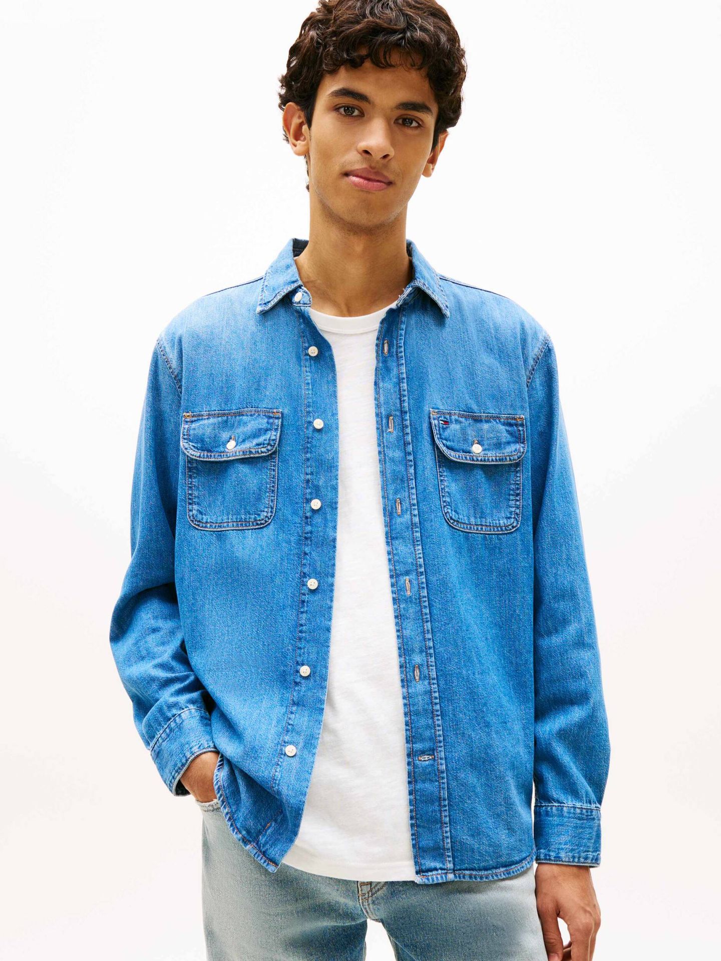 Tommy Jeans Jeansowa koszula BJ8037 Relaxed fit