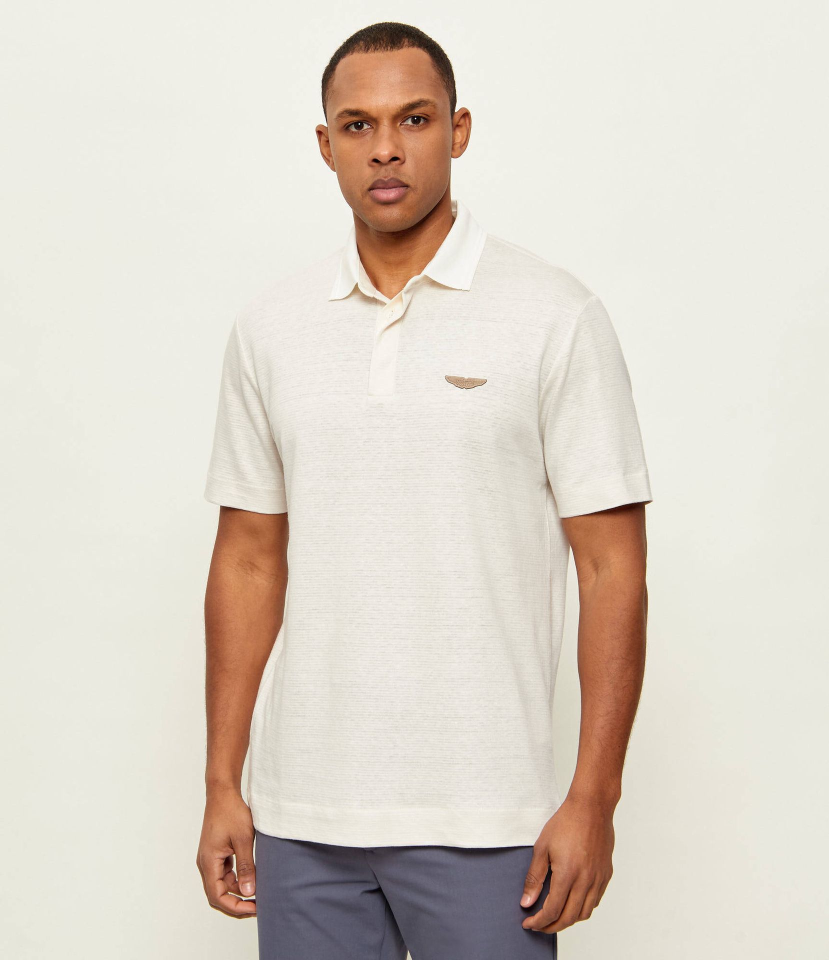 BOSS BLACK Polo C-Parris 248 Boss x Aston Martin Regular Fit z dodatkiem lnu
