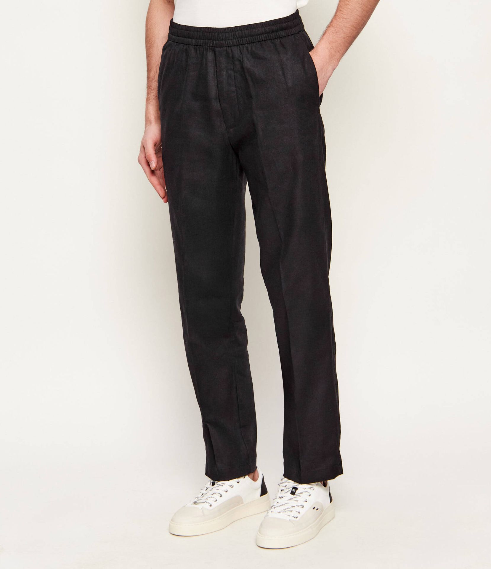 Calvin Klein Lniane spodnie Straight fit