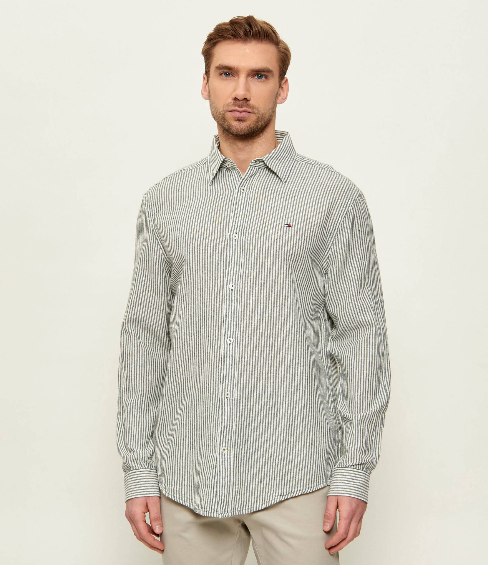 Tommy Jeans Lniana koszula Regular Fit