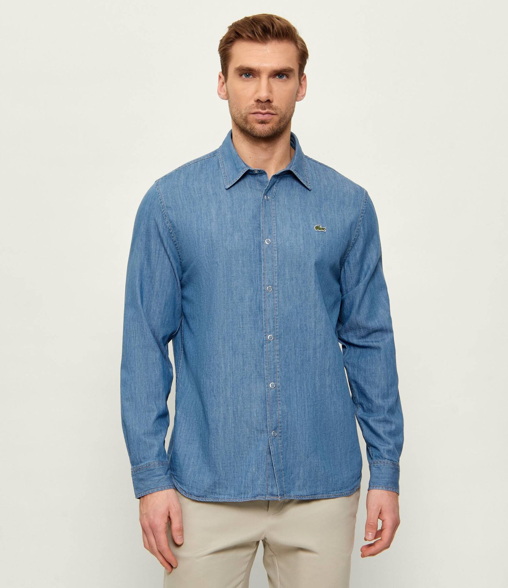 Lacoste Jeansowa koszula Regular Fit