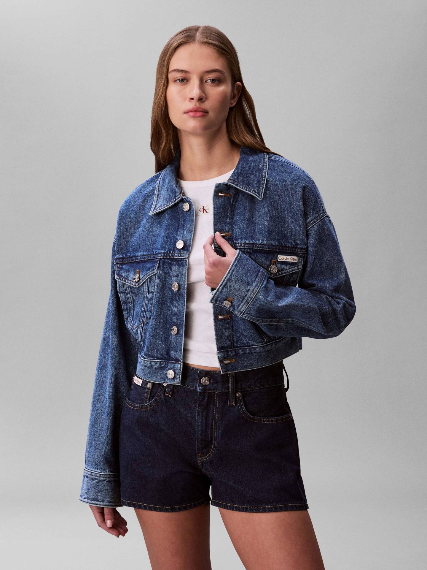 Calvin Klein Jeans Jeansowa kurtka Cropped Fit
