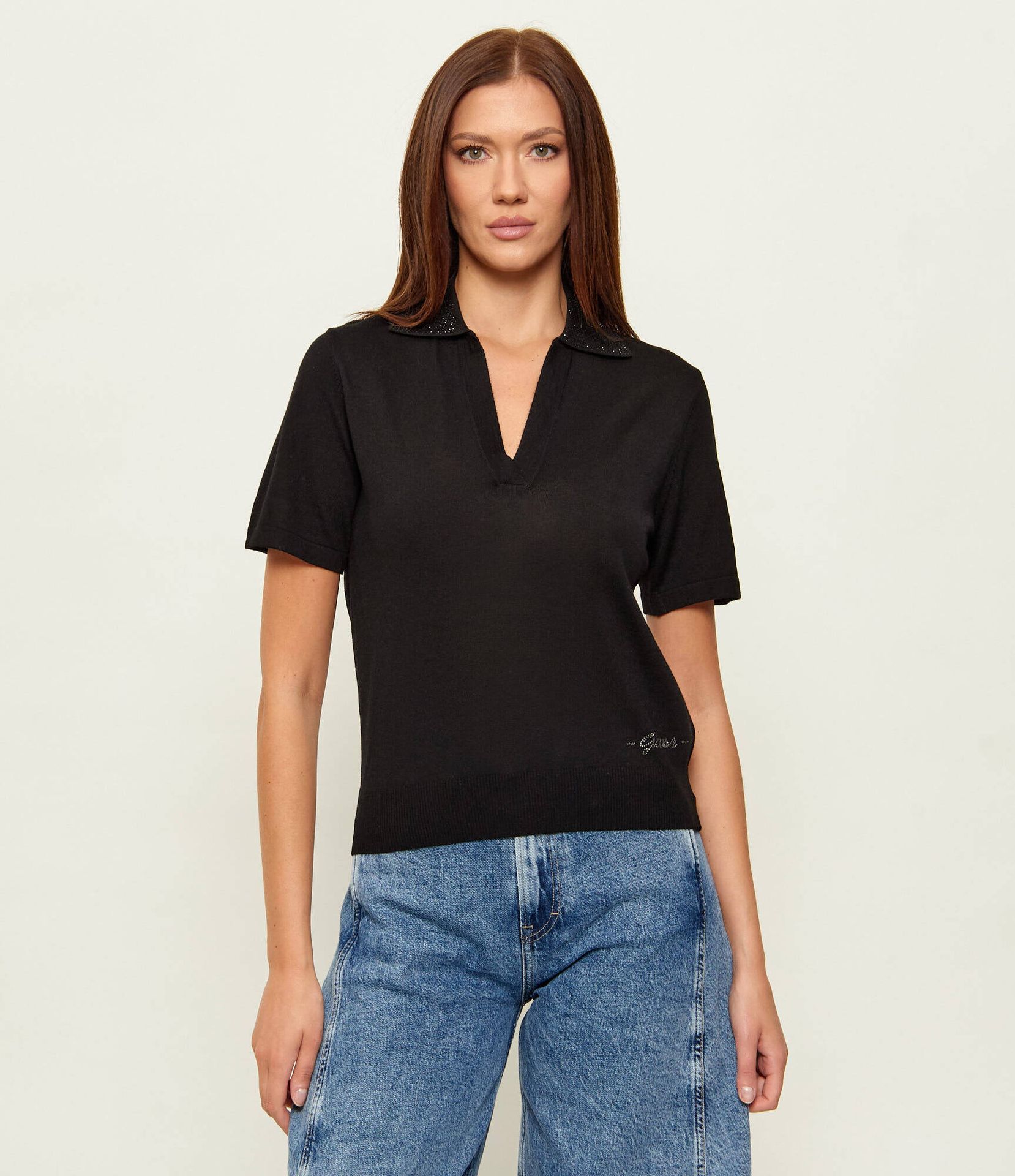 GUESS Wełniane polo STORMI Regular Fit