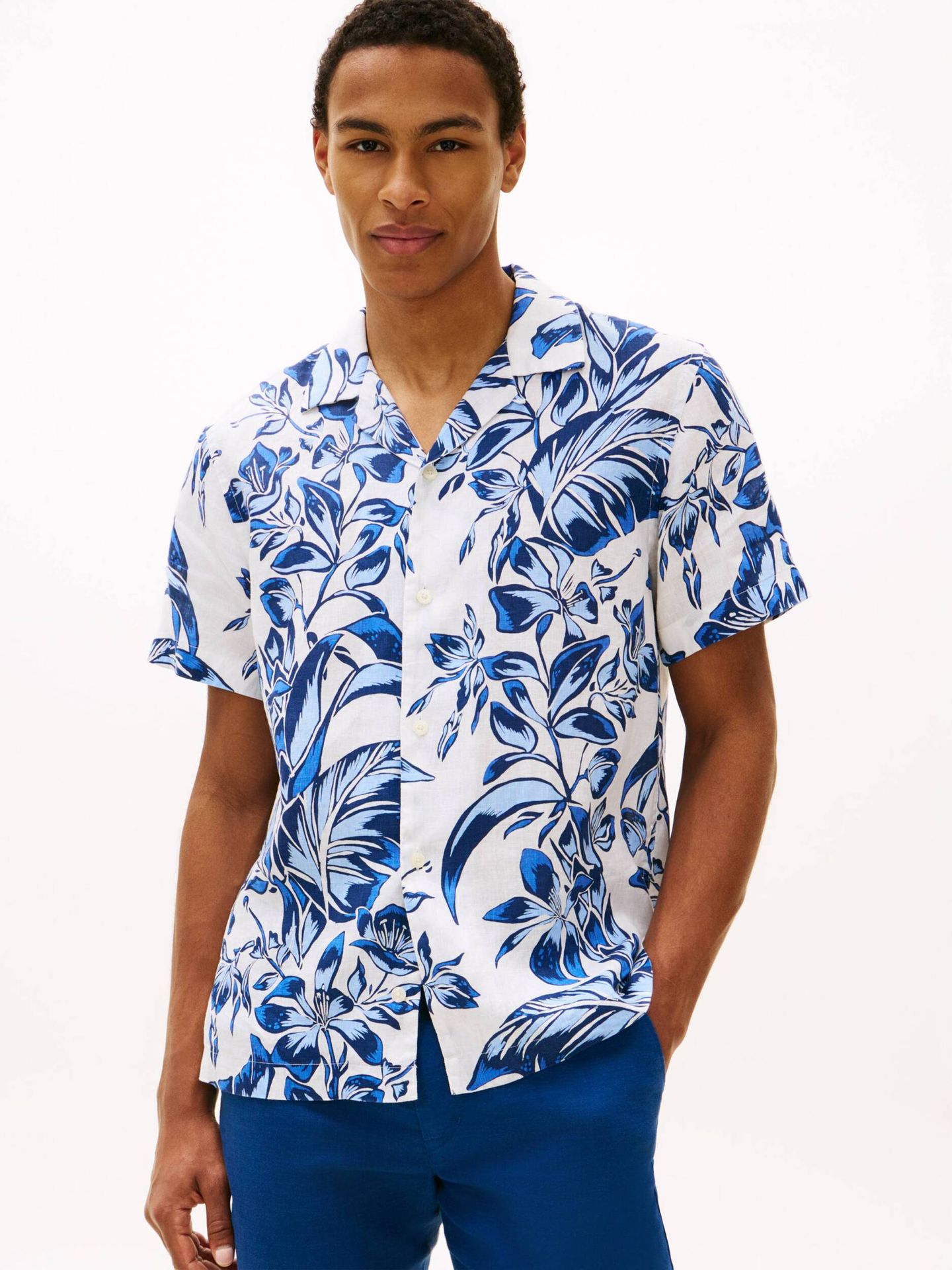 Tommy Hilfiger Lniana koszula FLORAL Regular Fit