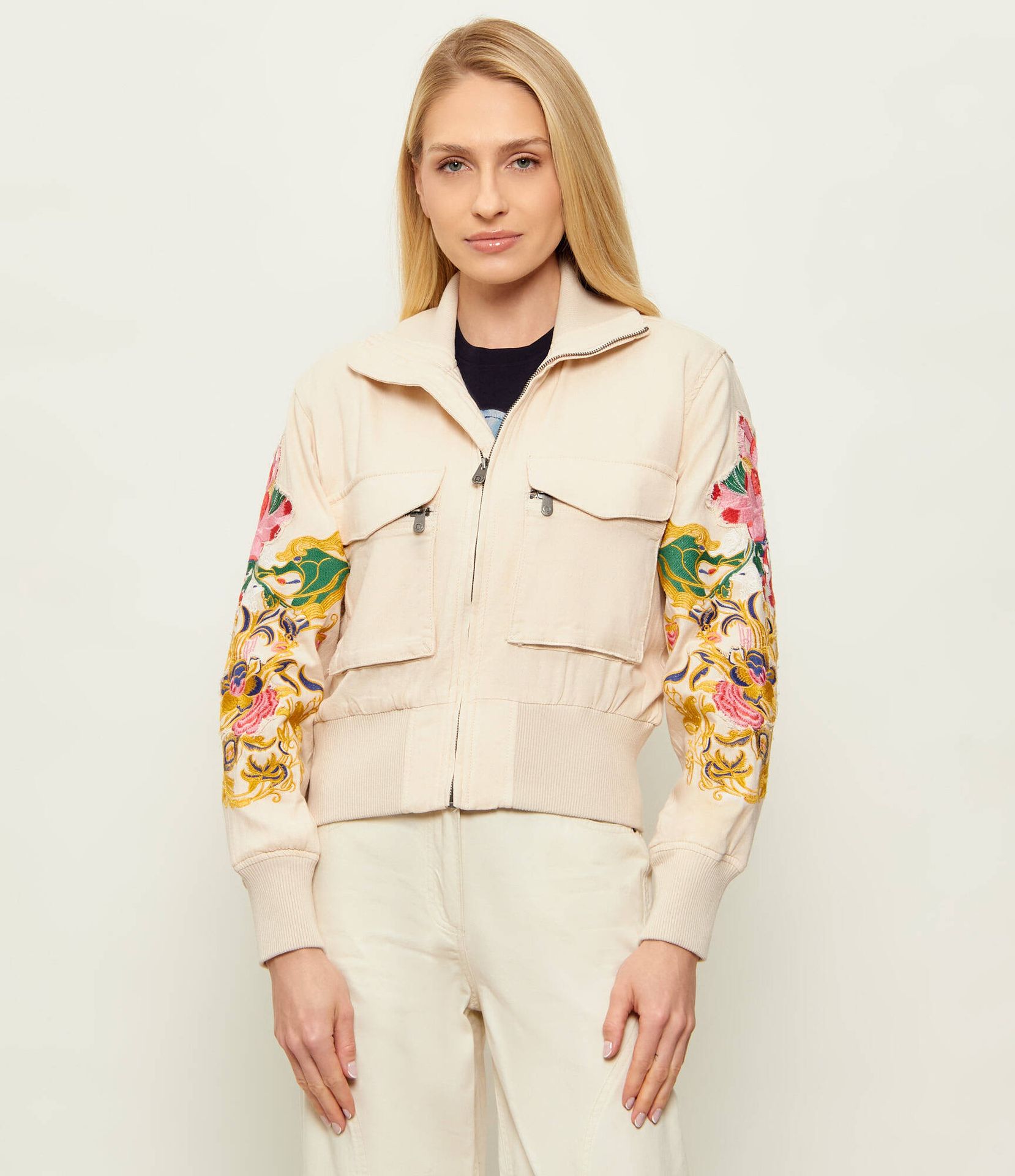 Desigual Kurtka bomber Mozart Regular Fit z dodatkiem lnu