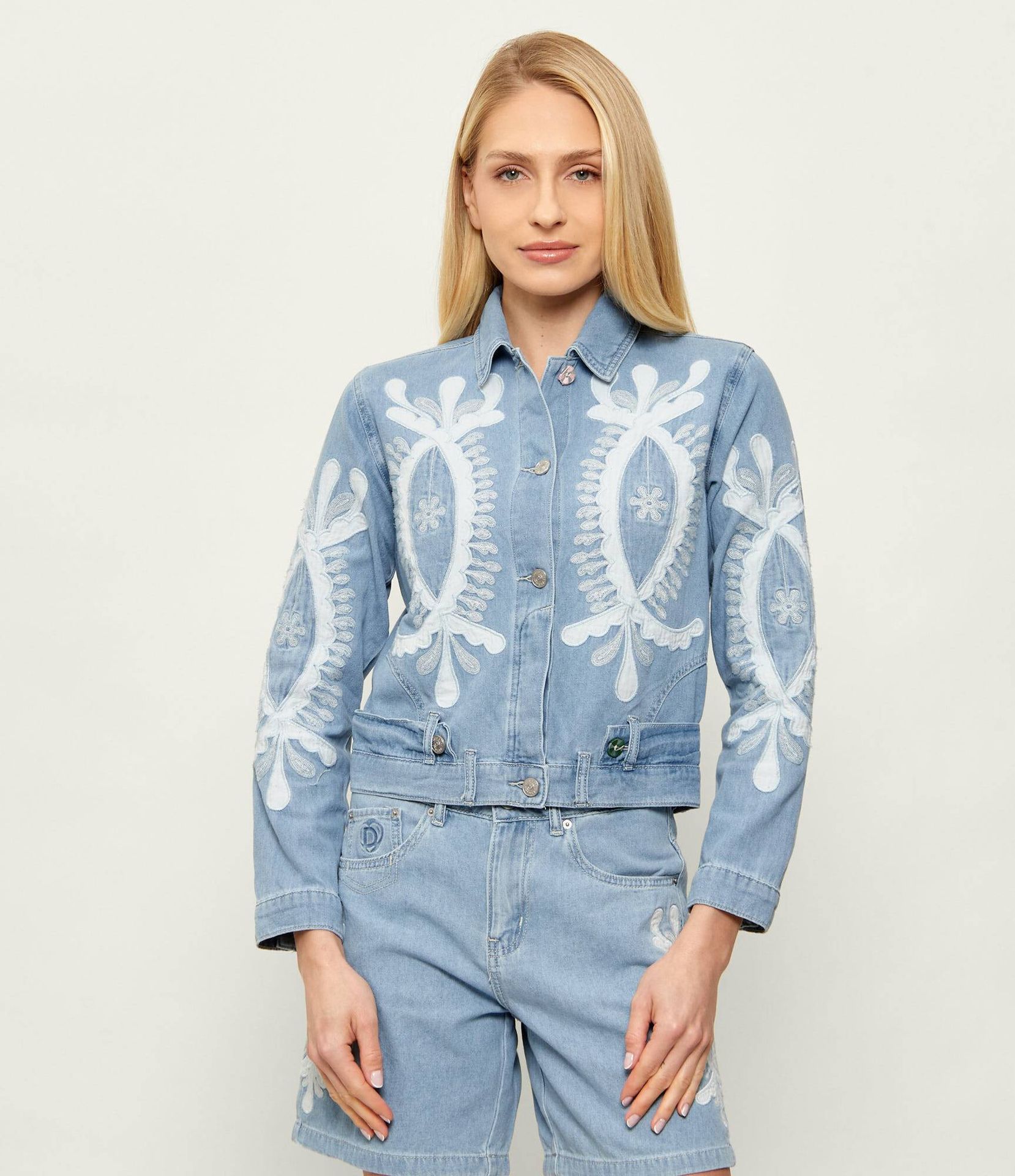 Desigual Jeansowa kurtka CHAQ_BORDER Regular Fit
