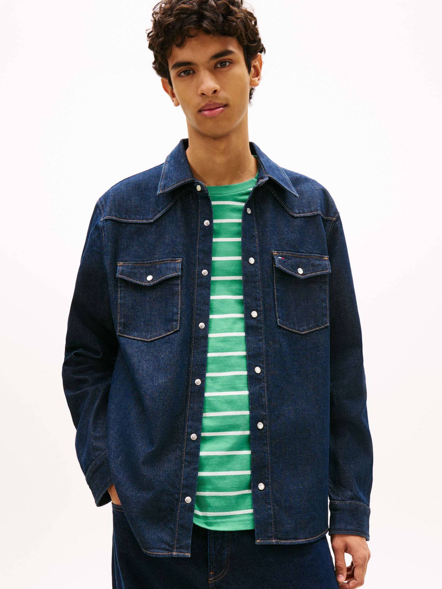 Tommy Jeans Jeansowa koszula Western Regular Fit