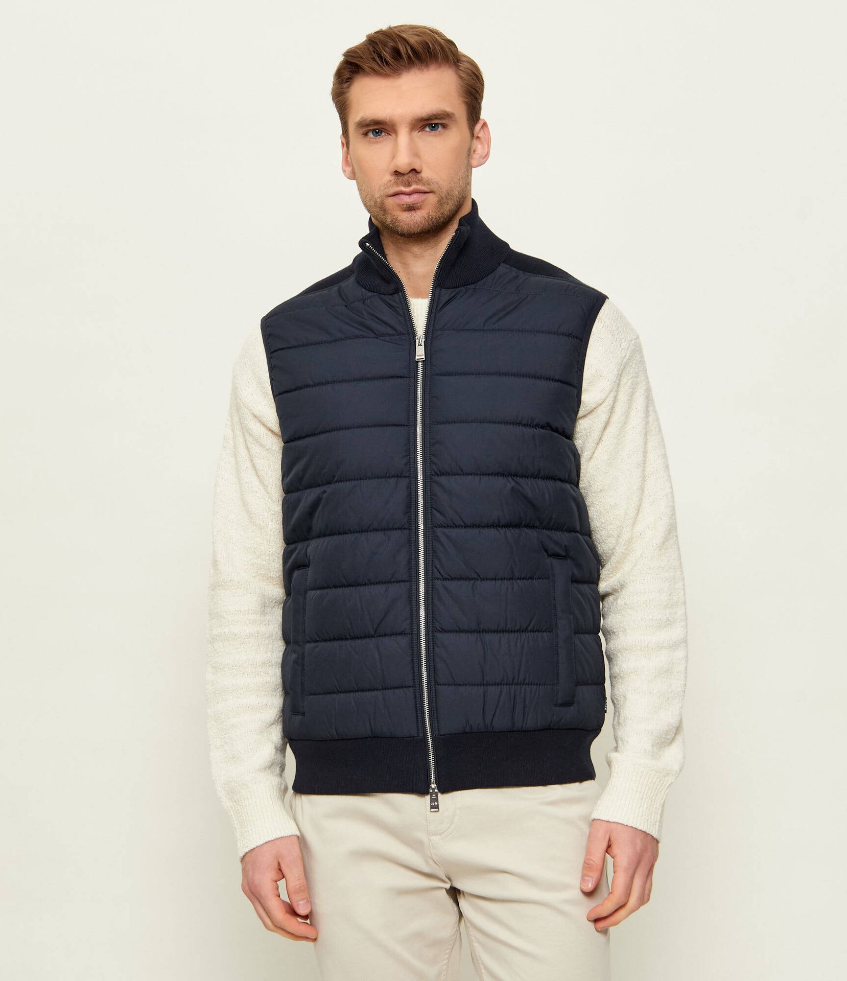 BOSS BLACK Bezrękawnik H-Urwin Slim Fit z dodatkiem wełny
