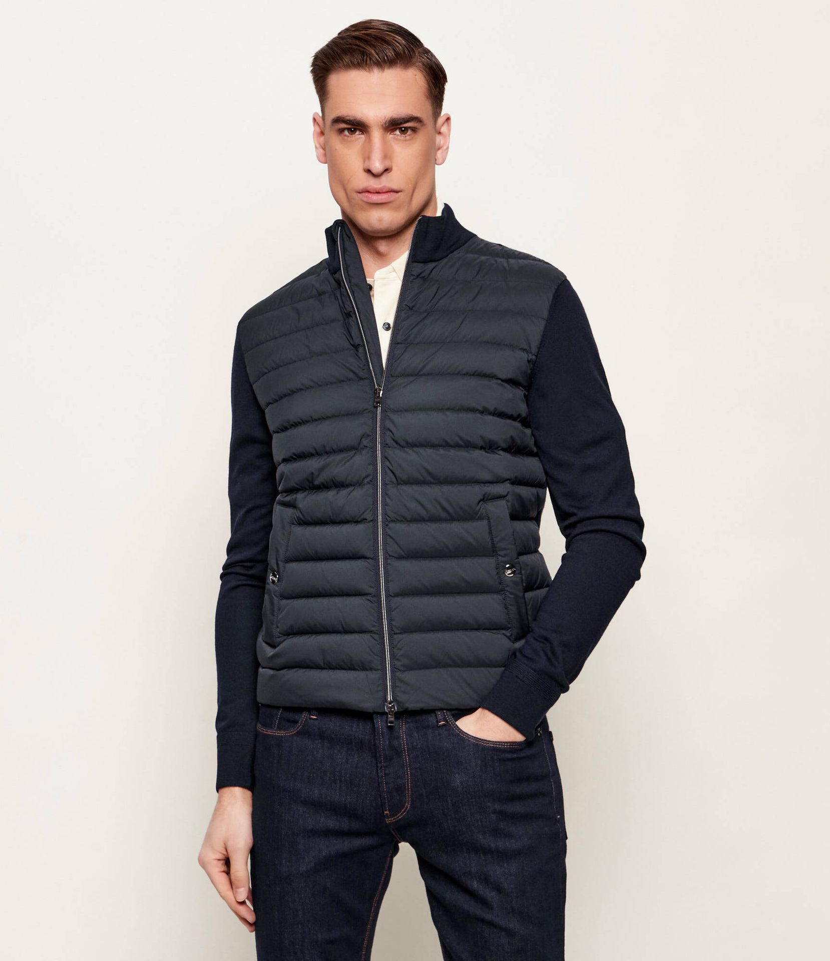 Herno Puchowa Wełniana kurtka Slim Fit z dodatkiem jedwabiu