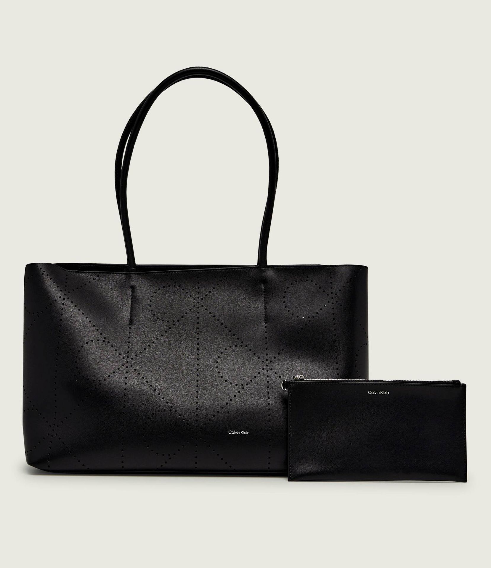 Calvin Klein Skórzana shopperka + saszetka