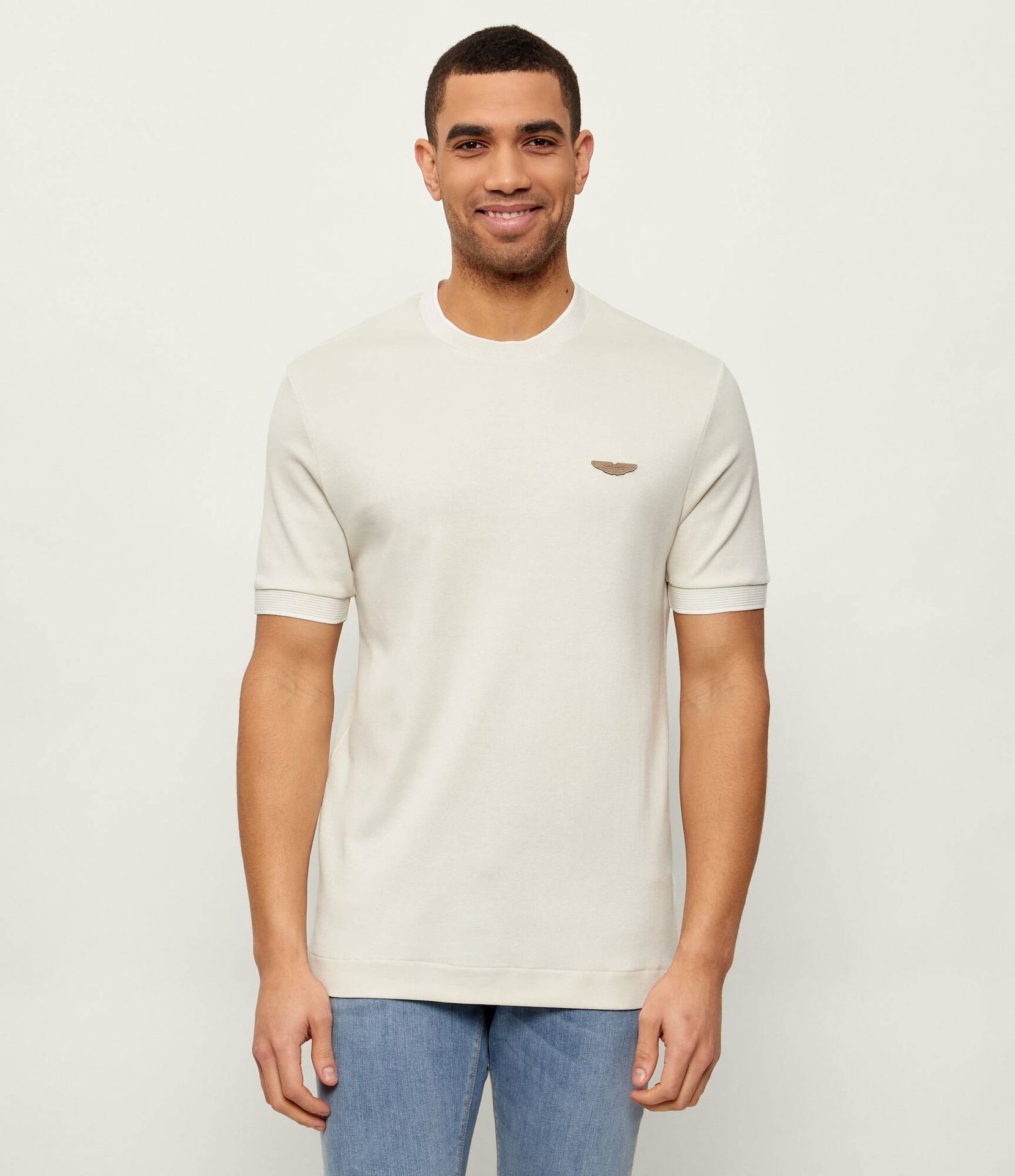 BOSS BLACK T-shirt C-Thompson 242_AM BOSS x ASTON MARTIN Regular Fit z dodatkiem wełny