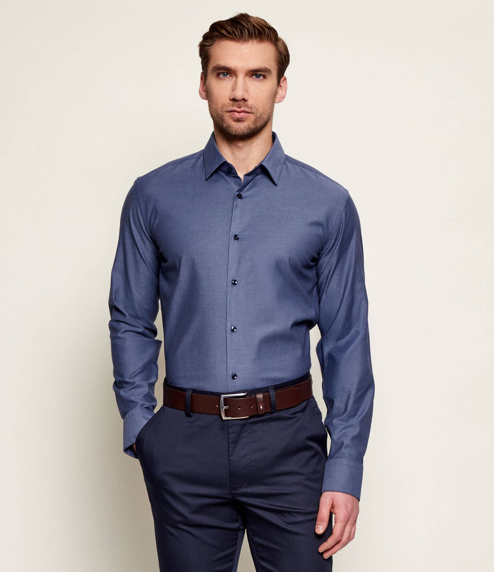 BOSS BLACK Koszula H-HANK-s-kent-C1-232 Slim Fit easy iron