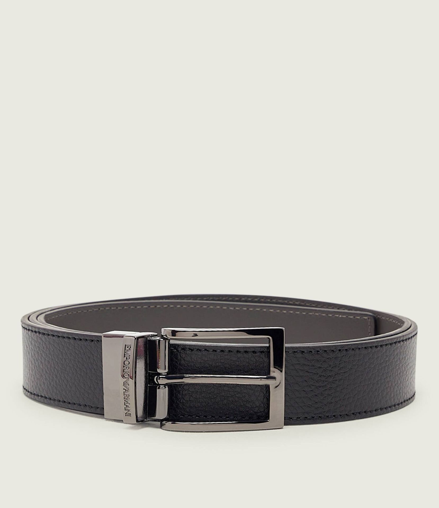 Emporio Armani Skórzany dwustronny pasek