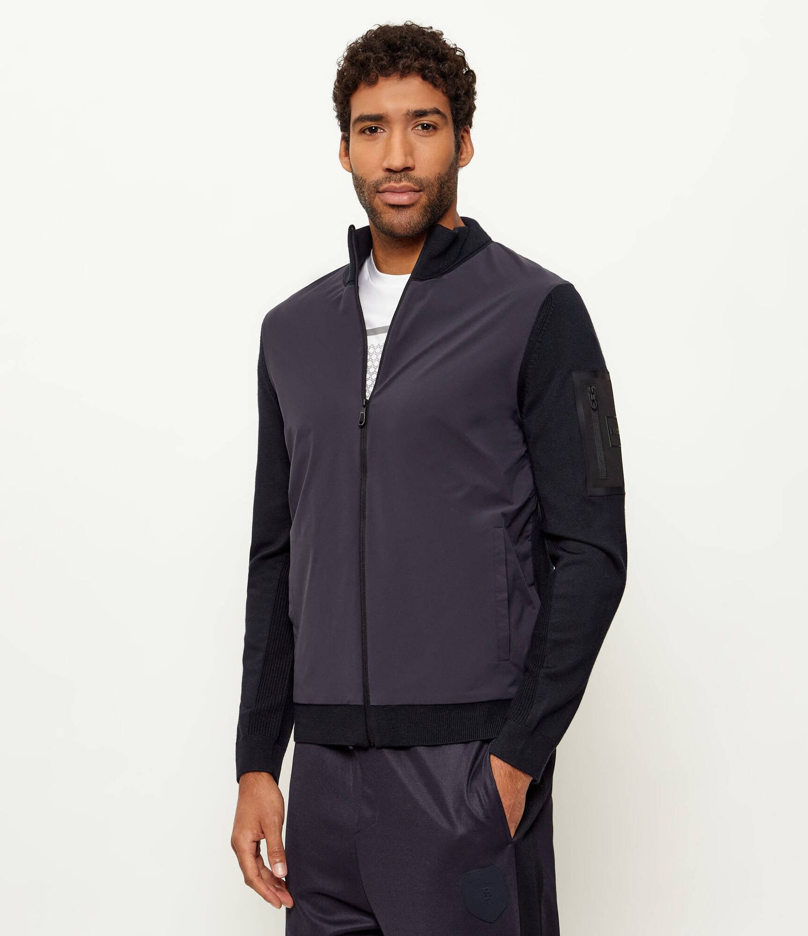 BOSS GREEN Kurtka bomber KN_Momentum-X HY Regular Fit z dodatkiem wełny