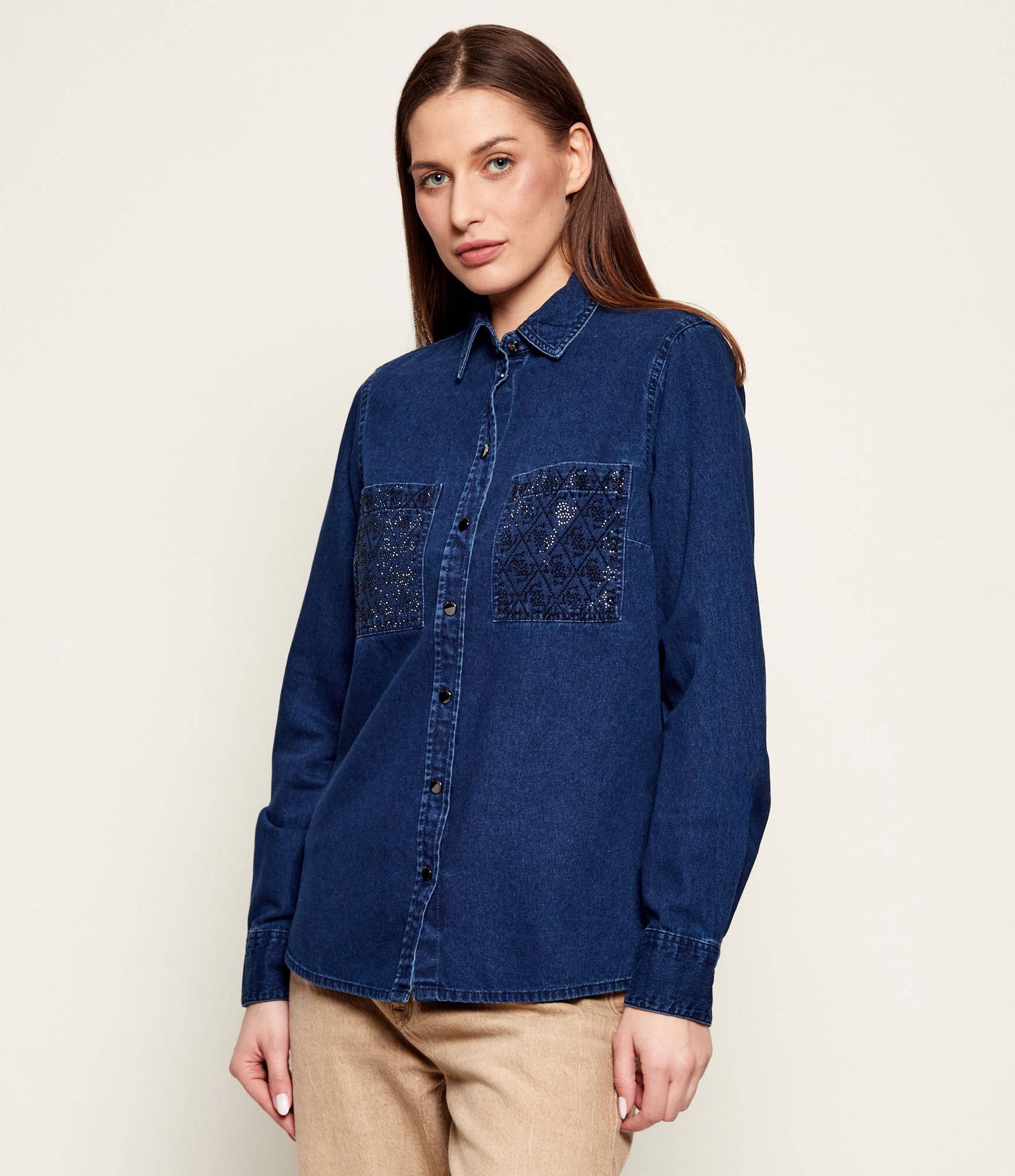 GUESS Jeansowa koszula MONIQUE Regular Fit