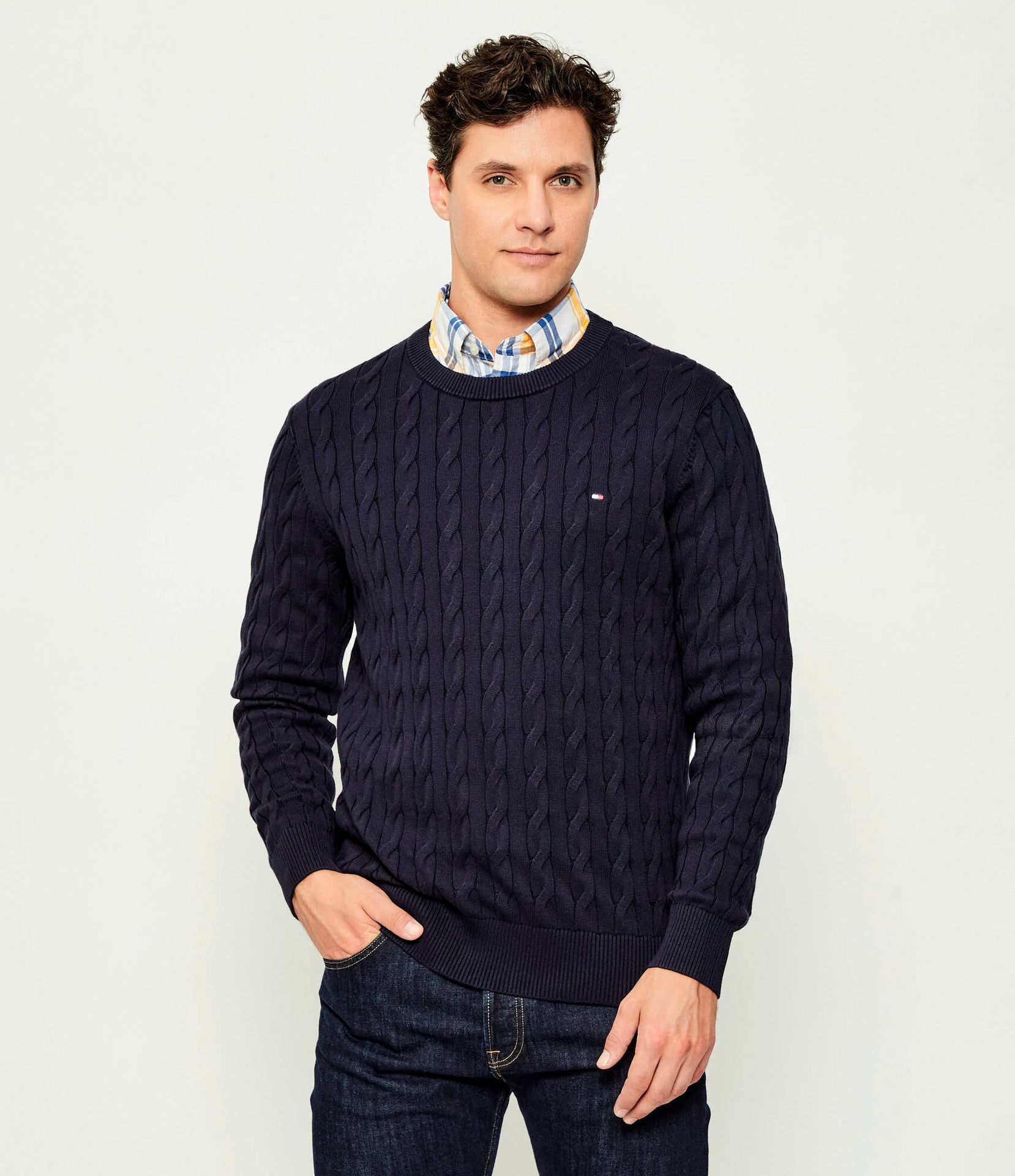 Tommy Hilfiger Sweter CLASSIC CABLE TH x F.C. Liverpool Regular Fit
