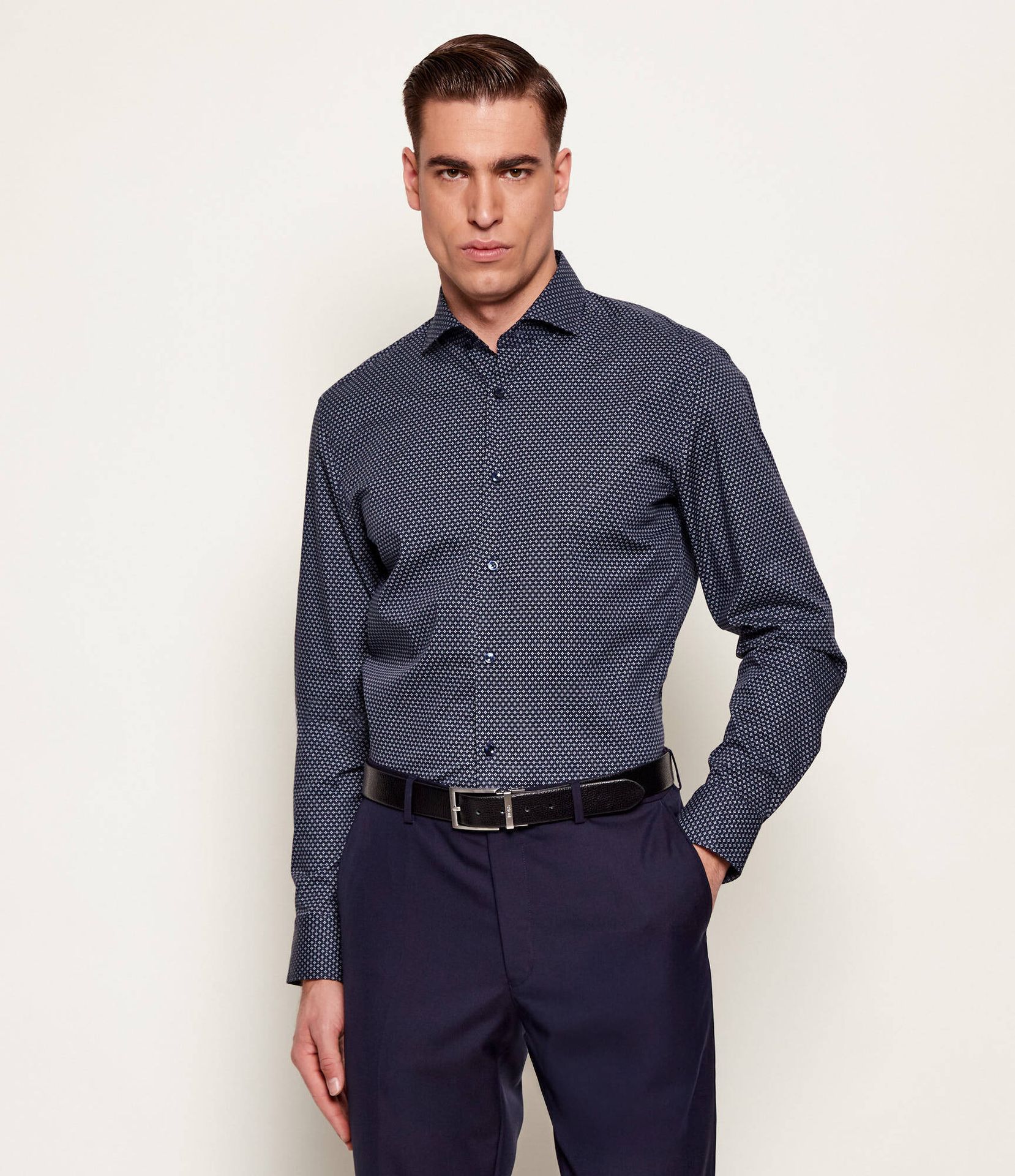 BOSS BLACK Koszula H-HANK-SP-C1-261 Slim Fit stretch