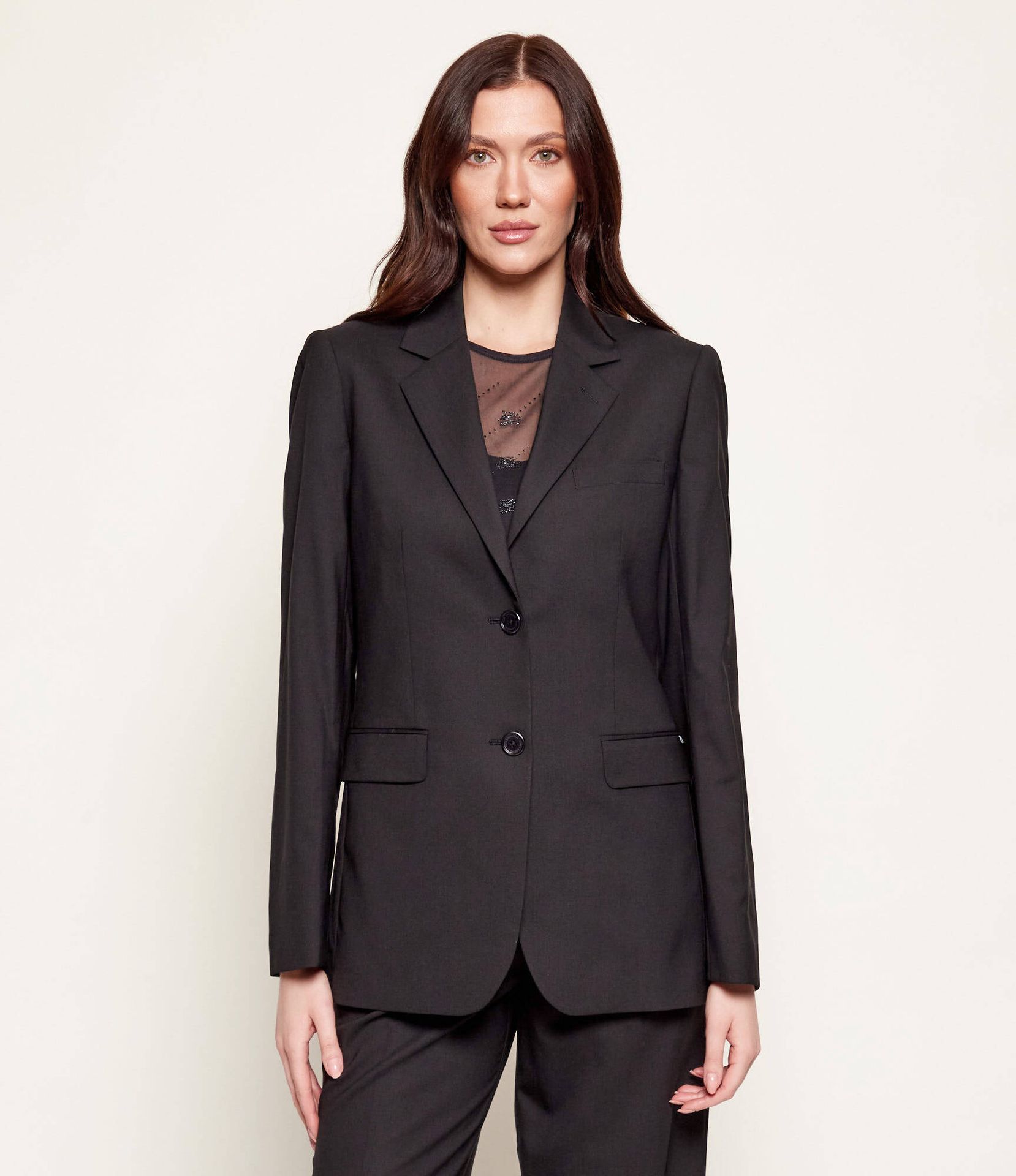 Karl Lagerfeld Wełniana marynarka Logo Tape Relaxed fit