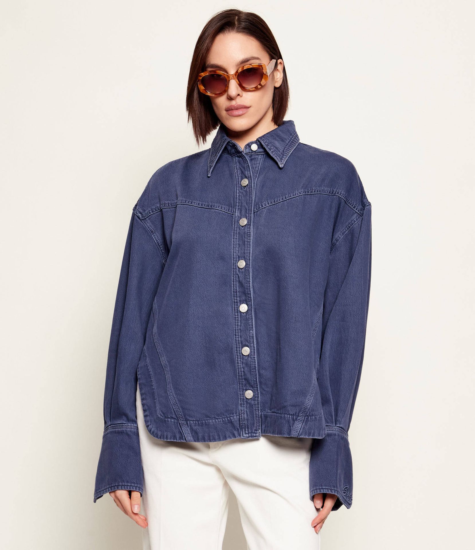 BOSS ORANGE Jeansowa koszula C_OVERSHIRT 1.0 Oversize fit