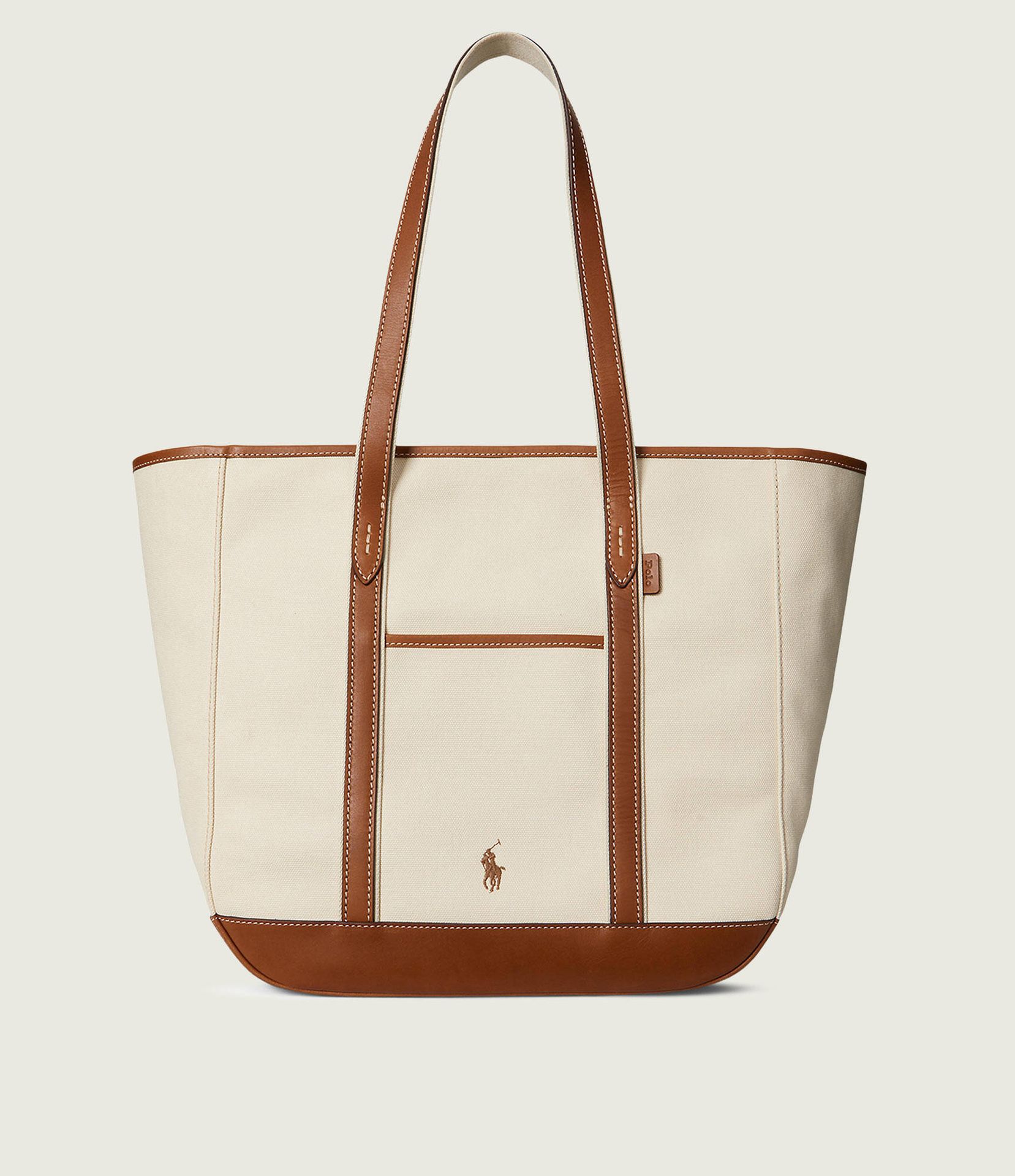 POLO RALPH LAUREN Shopperka z dodatkiem skóry