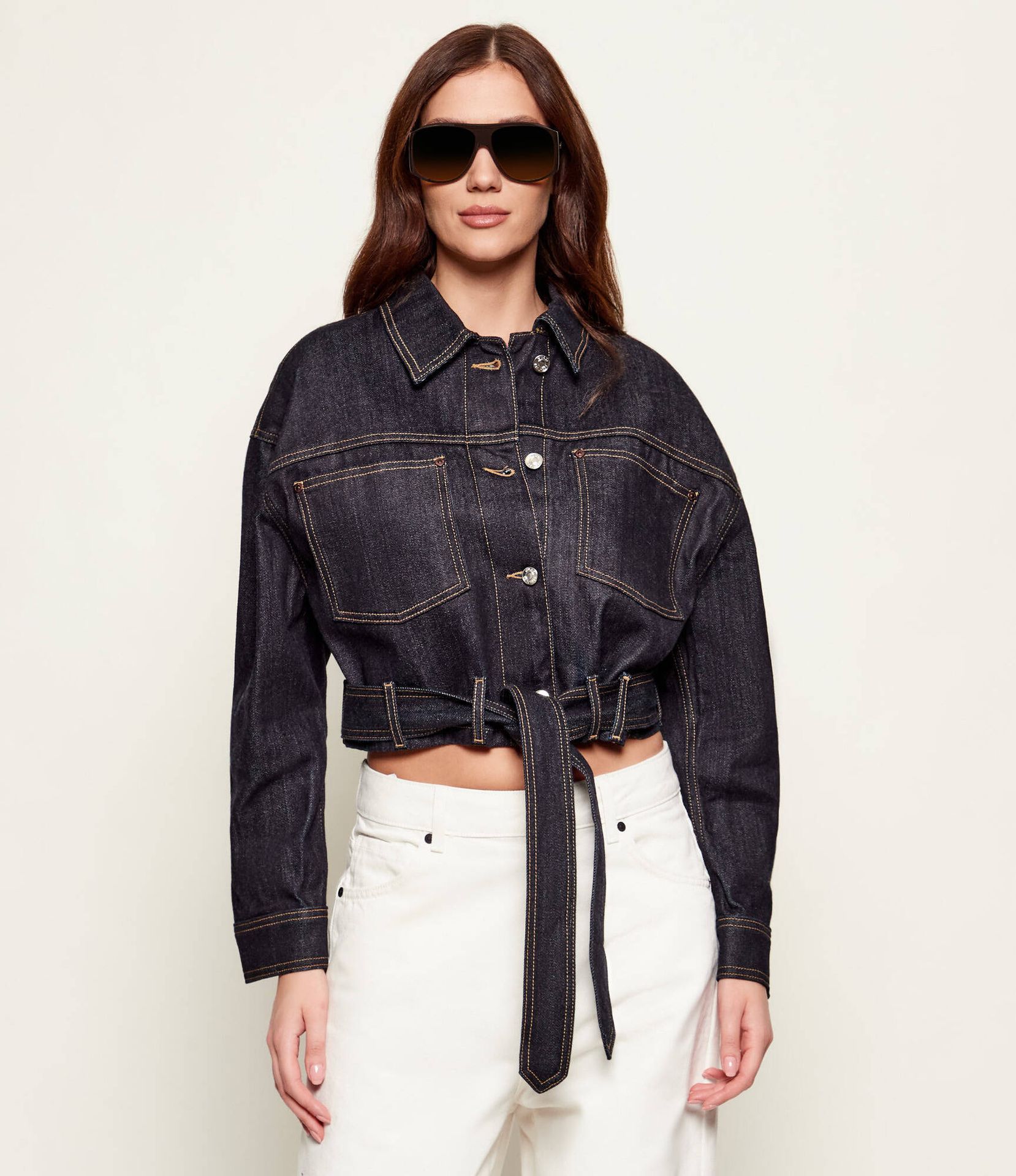 HUGO Jeansowa kurtka Galata Cropped Fit