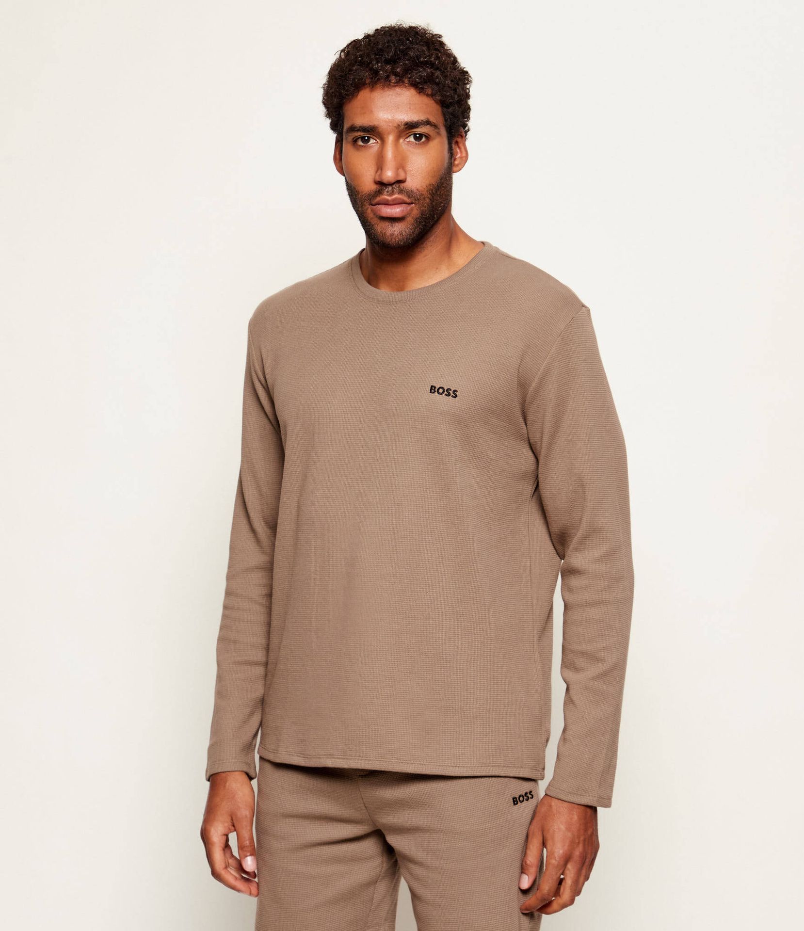 BOSS BLACK Longsleeve Waffle 4 Regular Fit